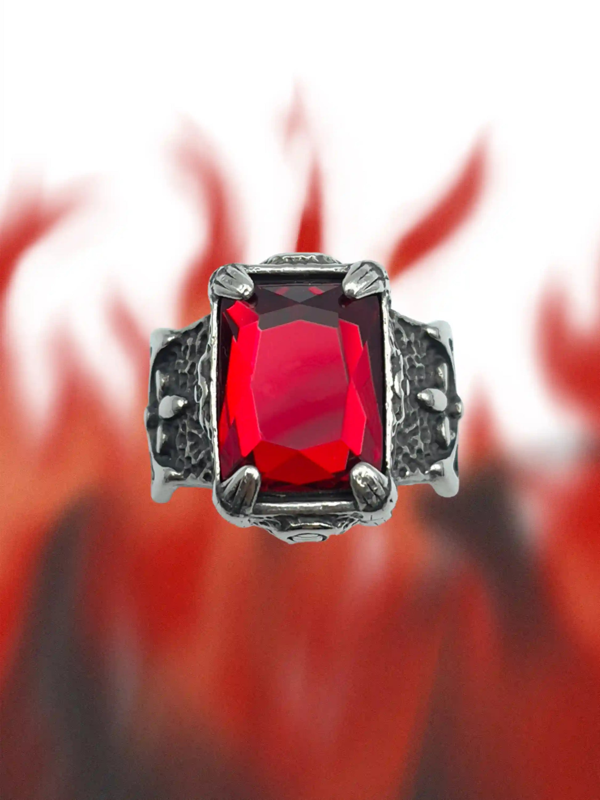 Carved Ruby Ring