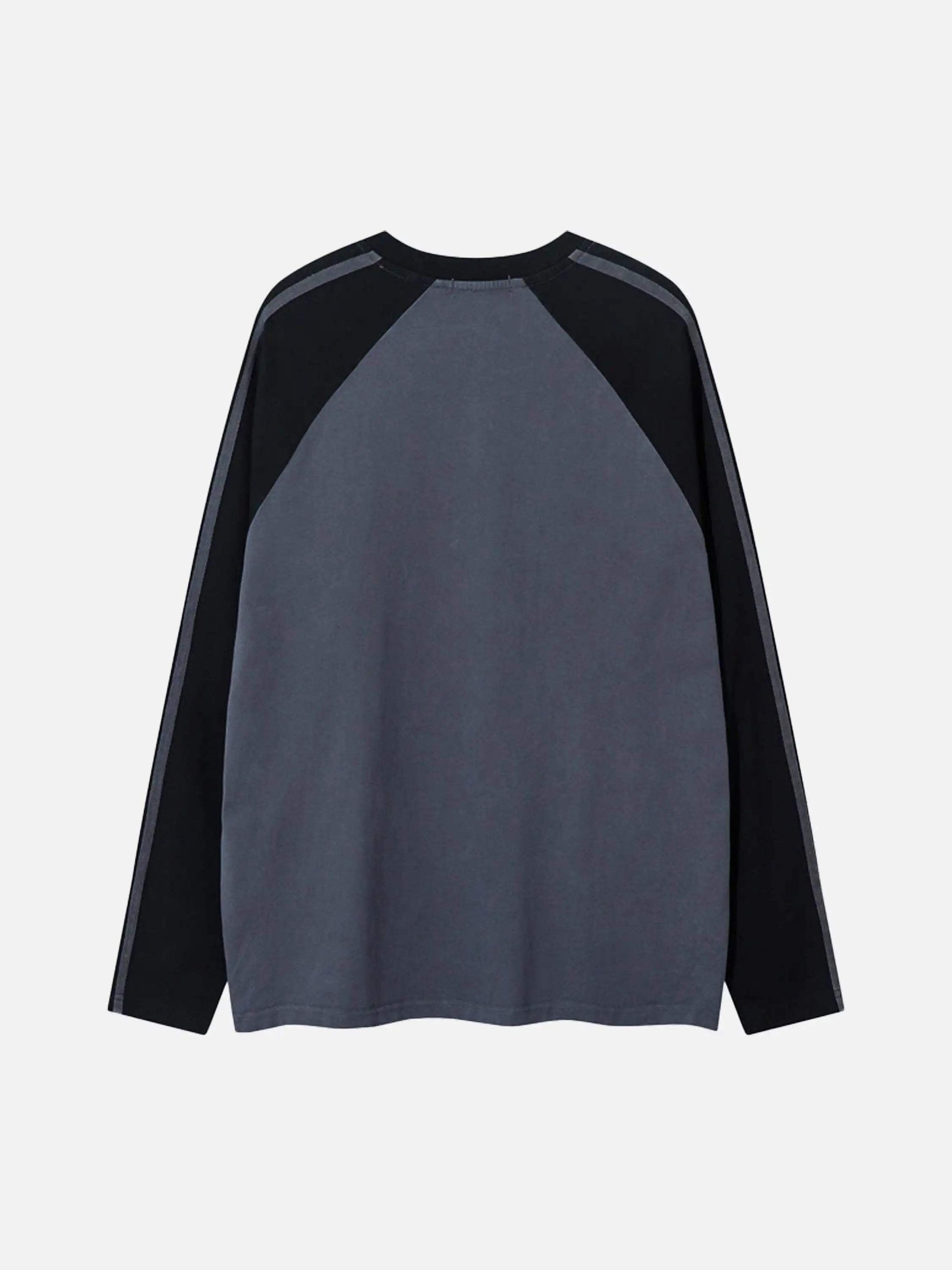 Disguisen Contrast Color Raglan Hip-Hop Long-Sleeved T-Shirt