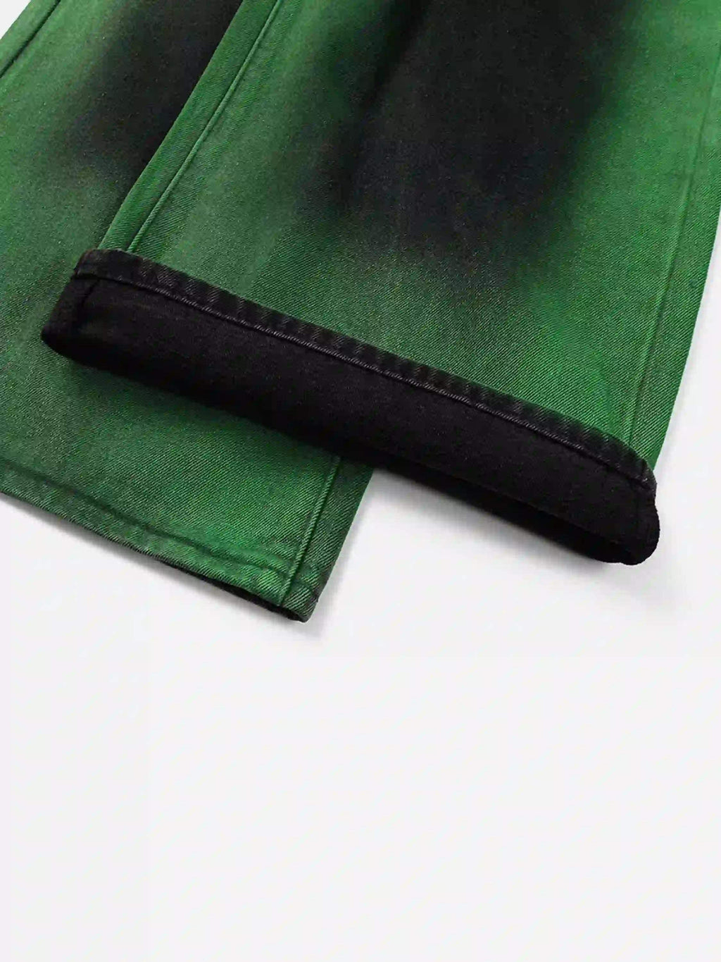 Disguisen Hip-Hop Green Hand-Painted Dirty Jeans