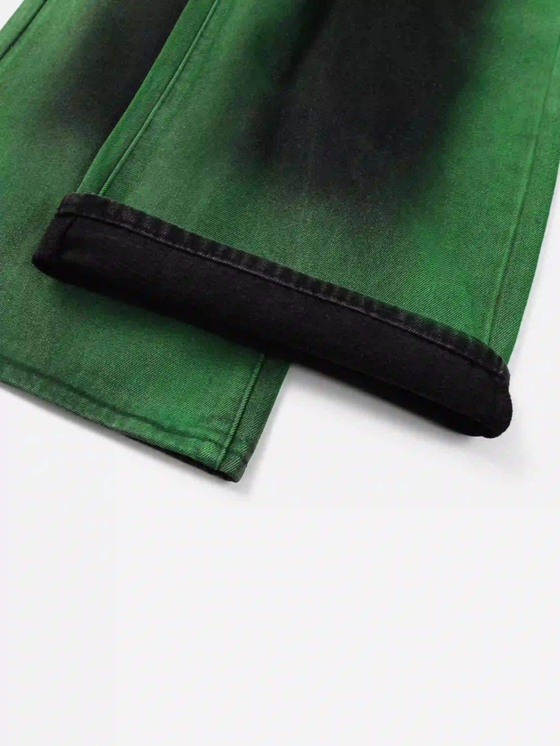 Disguisen Hip-Hop Green Hand-Painted Dirty Jeans