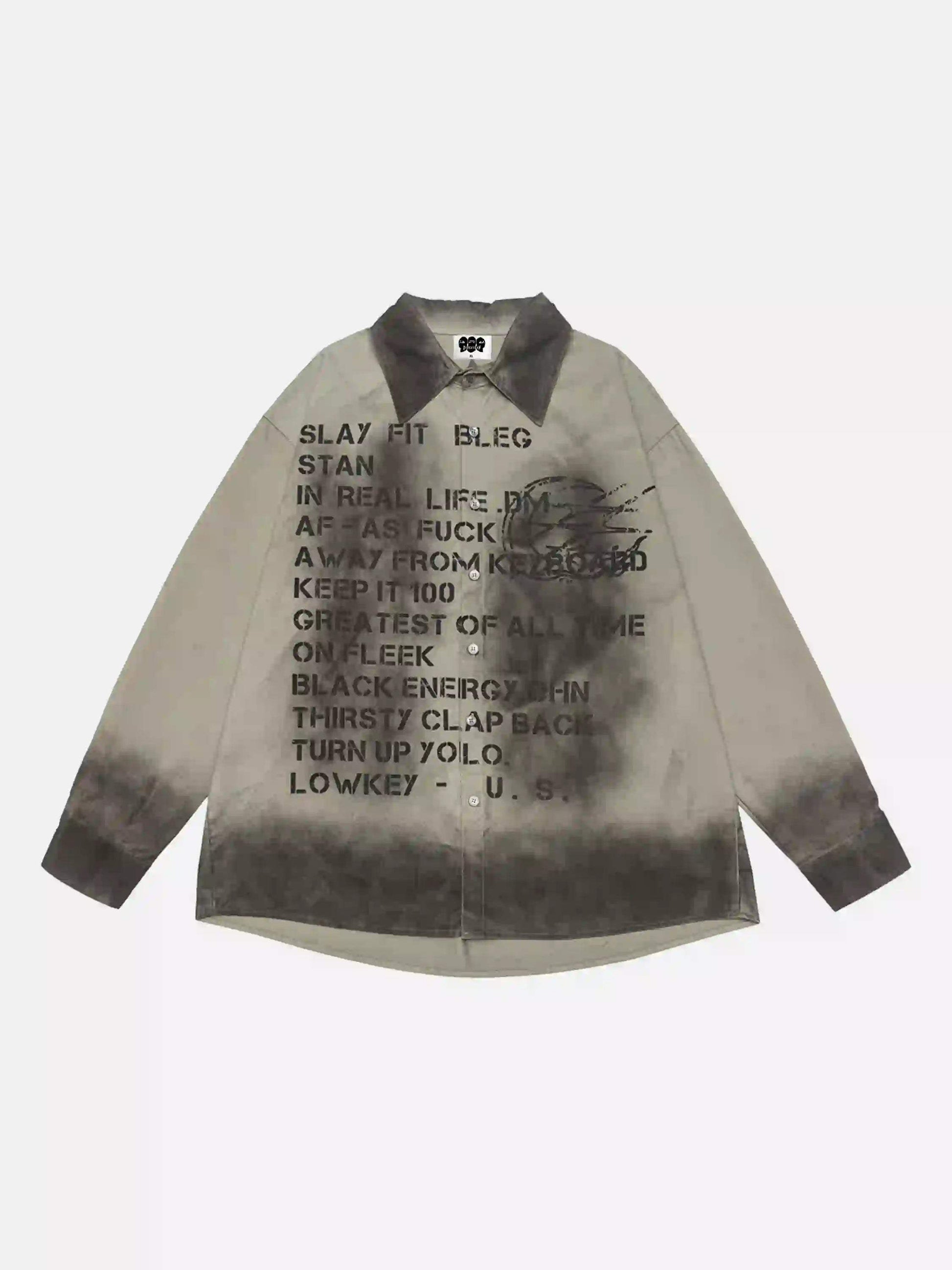 Disguisen Punk Spray-Painted Long-Sleeved Shirt