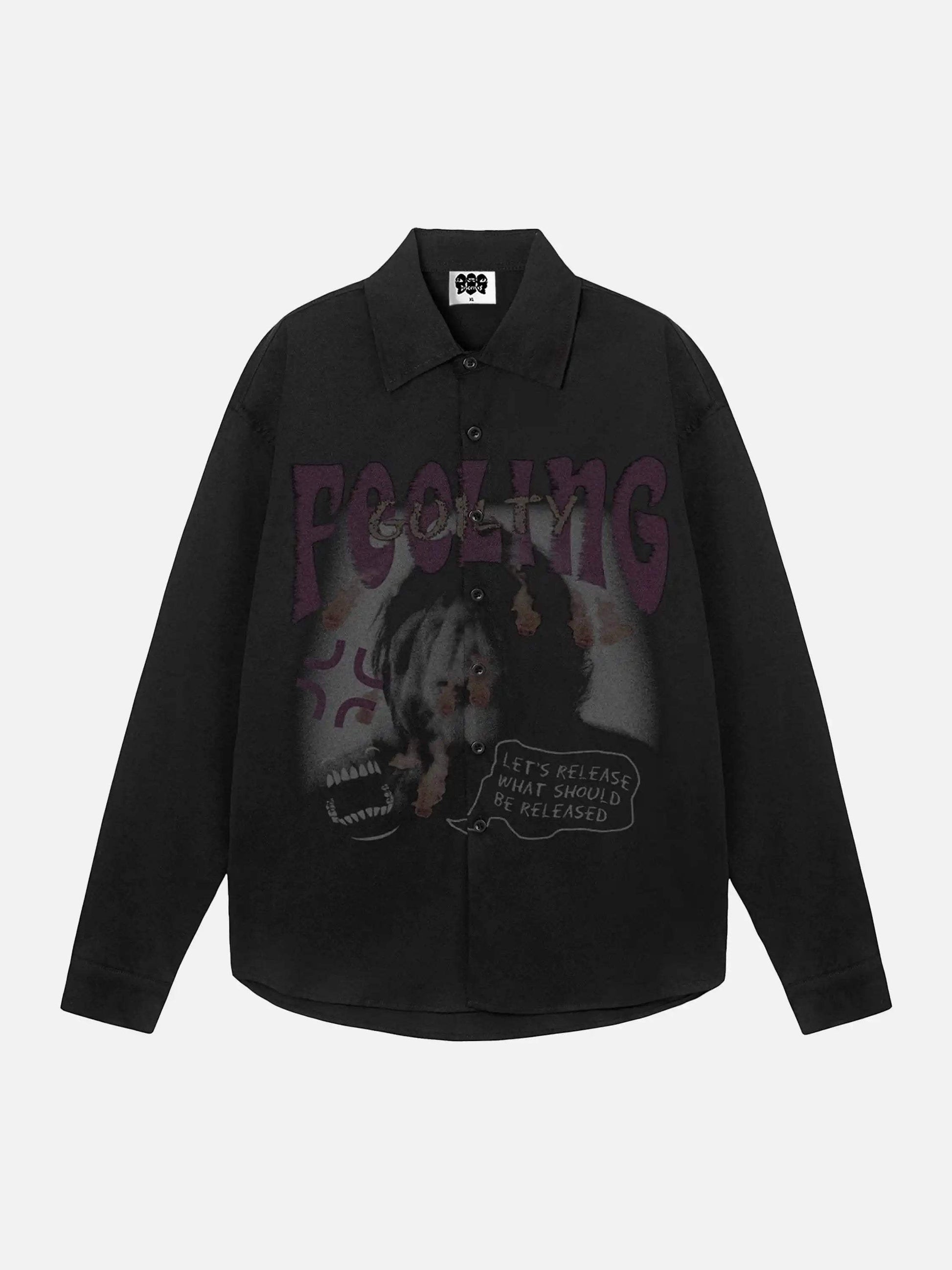 Disguisen Street Style Dark Design Portrait Long Sleeve Shirt