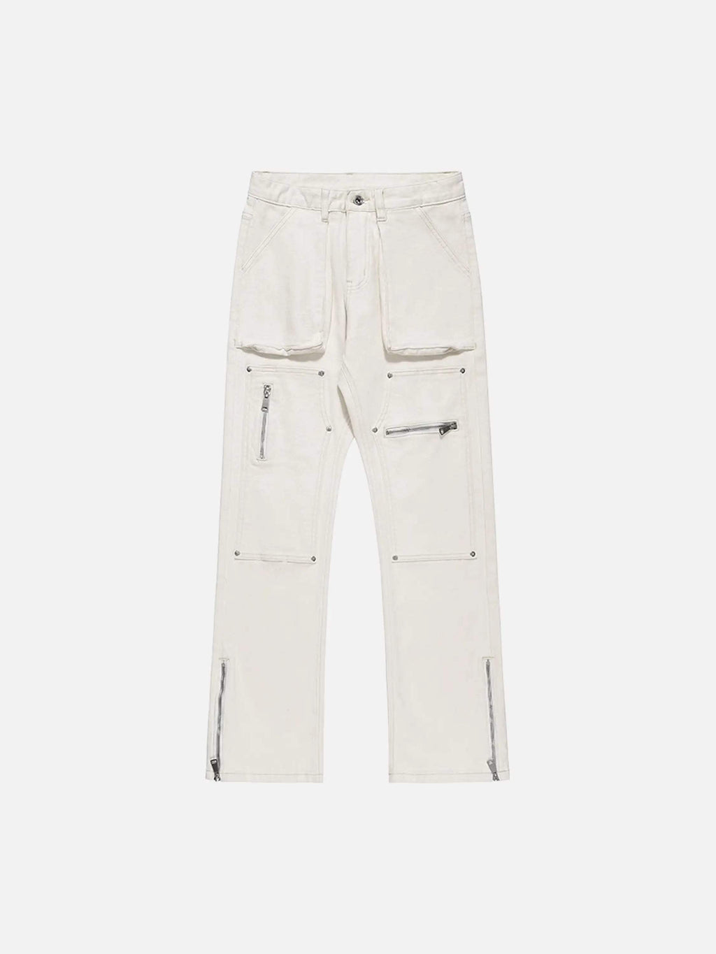 Disguisen High Street Zipper Niche Design Straight Pants