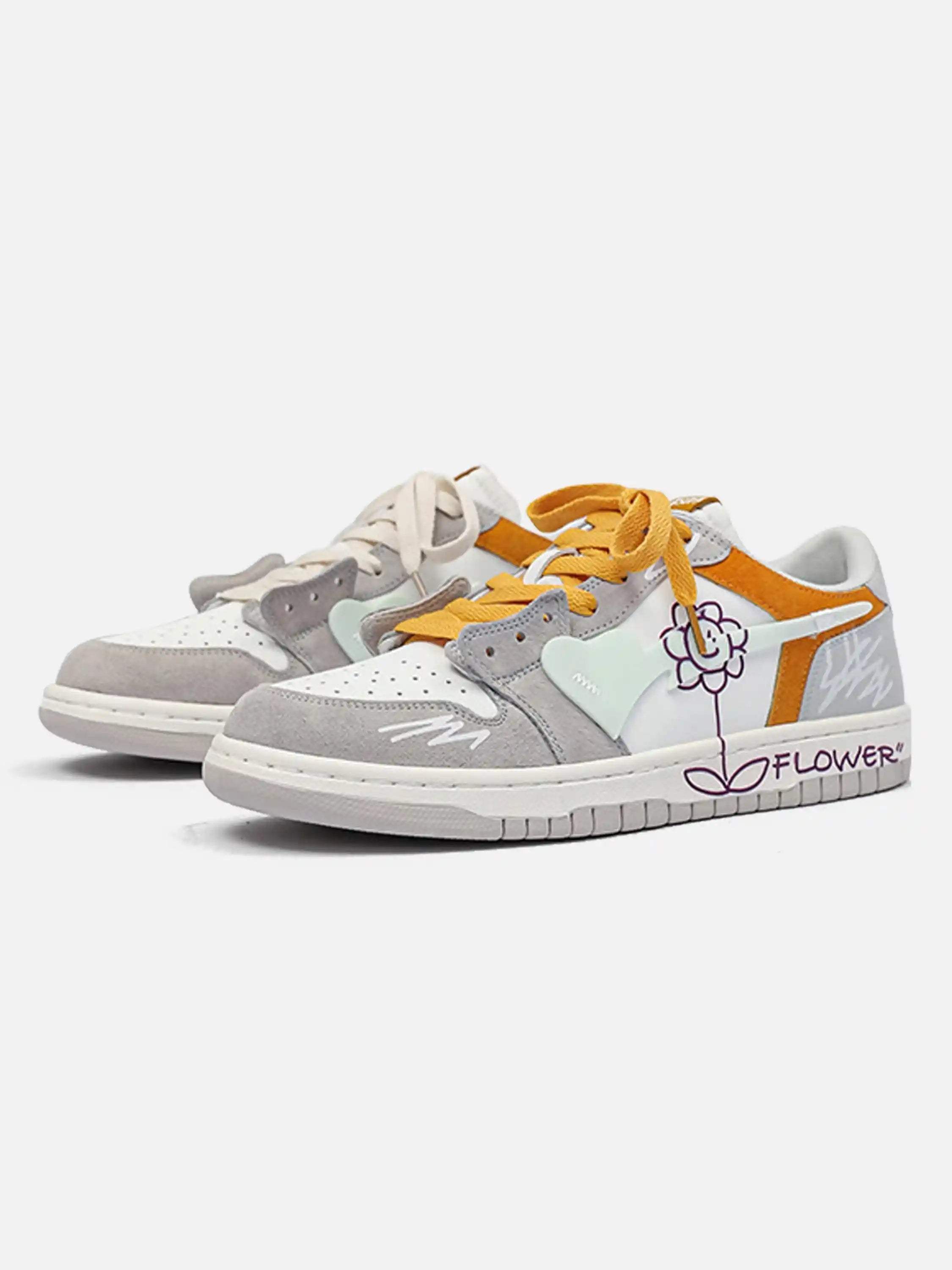 Disguisen Niche Street Playful Flower Couple Casual Shoes