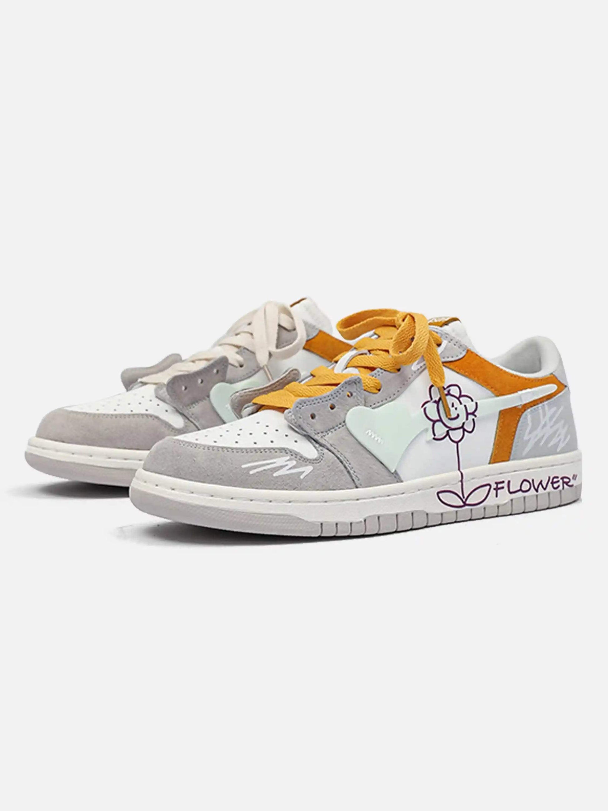 Disguisen Niche Street Playful Flower Couple Casual Shoes