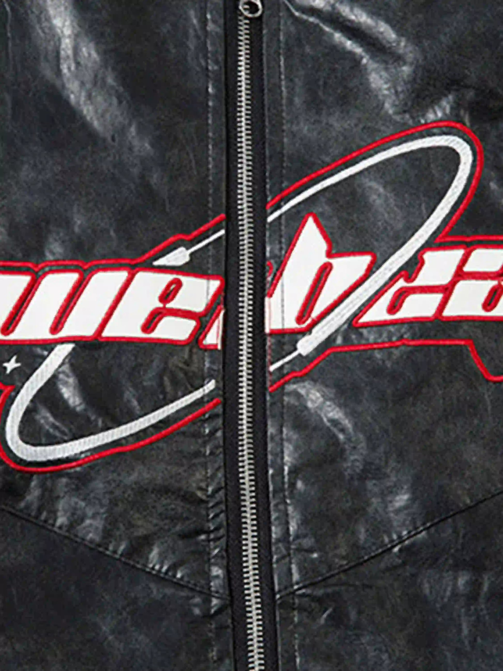 Disguisen American Retro Wax Motorcycle Baseball Jacket