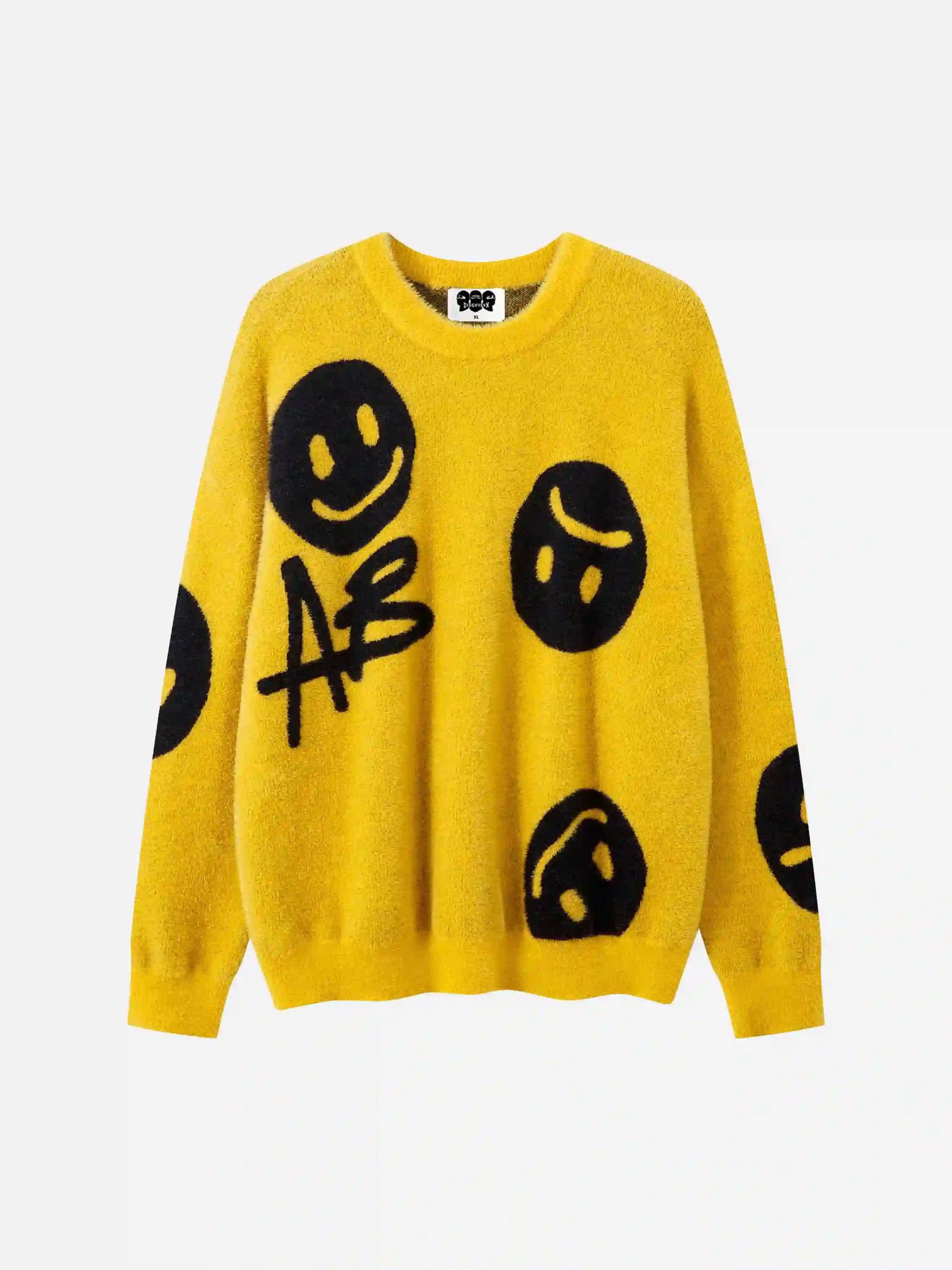 Disguisen Vintage Contrasting Smiley Face Sweater