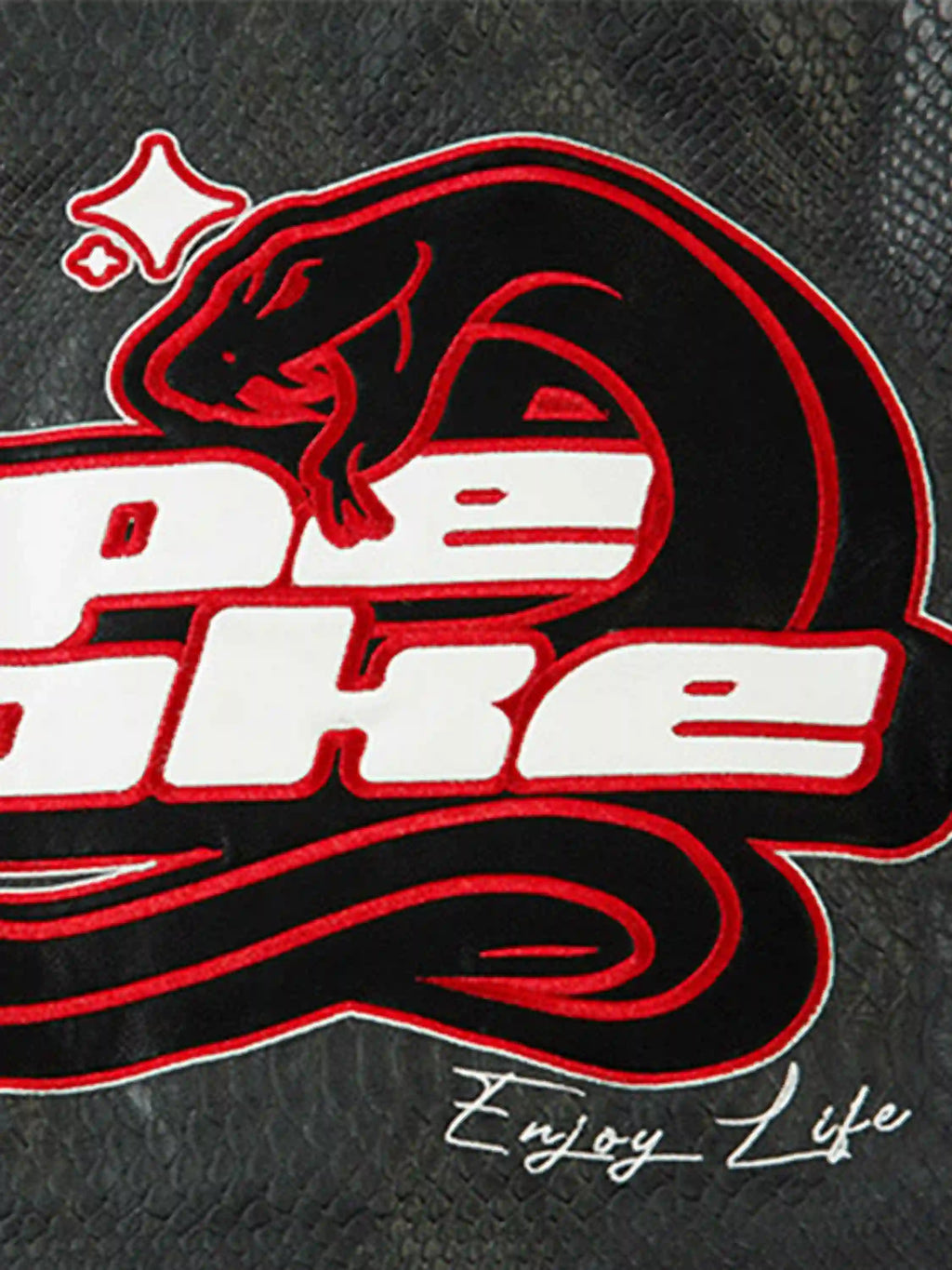 Disguisen American Retro Snakeskin Embroidered Motorcycle Jacket