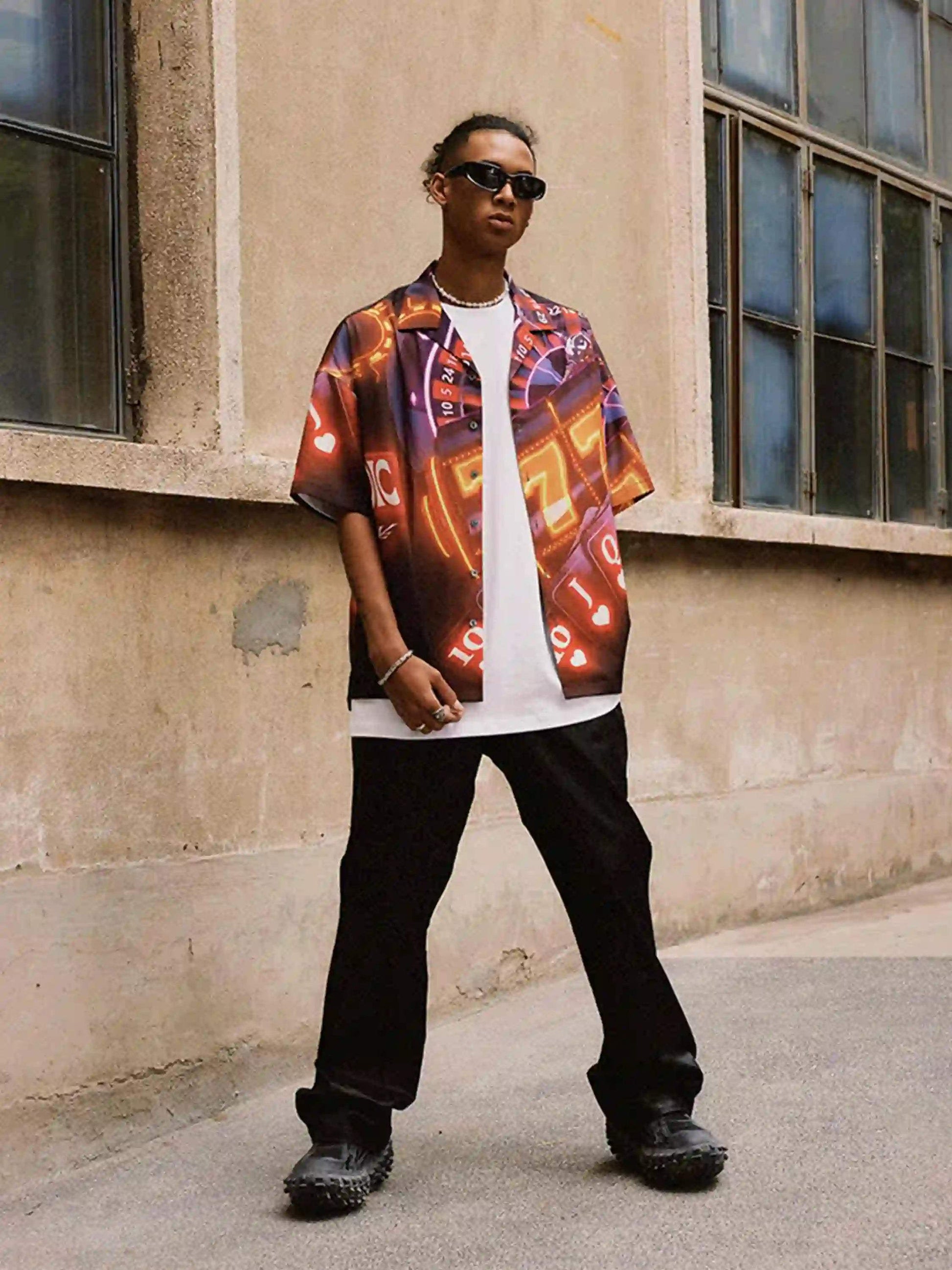 Disguisen American Street Dice Flower Shirt-0508