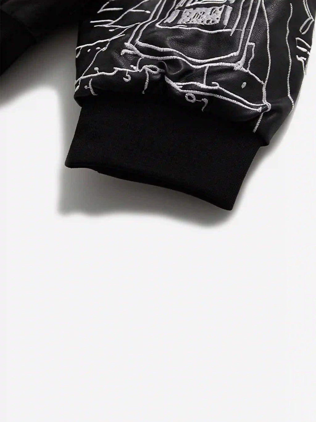Disguisen Street Architecture Embroidered Leather Jacket
