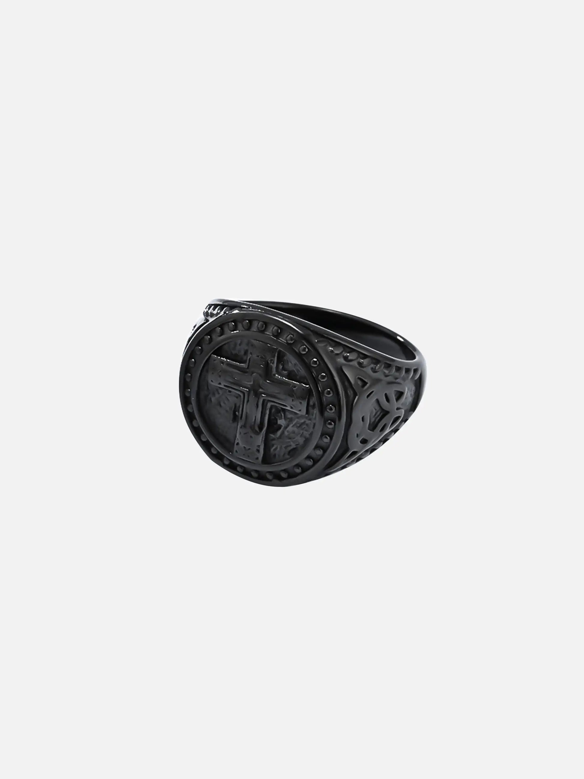 Vintage Dark Cross Ring