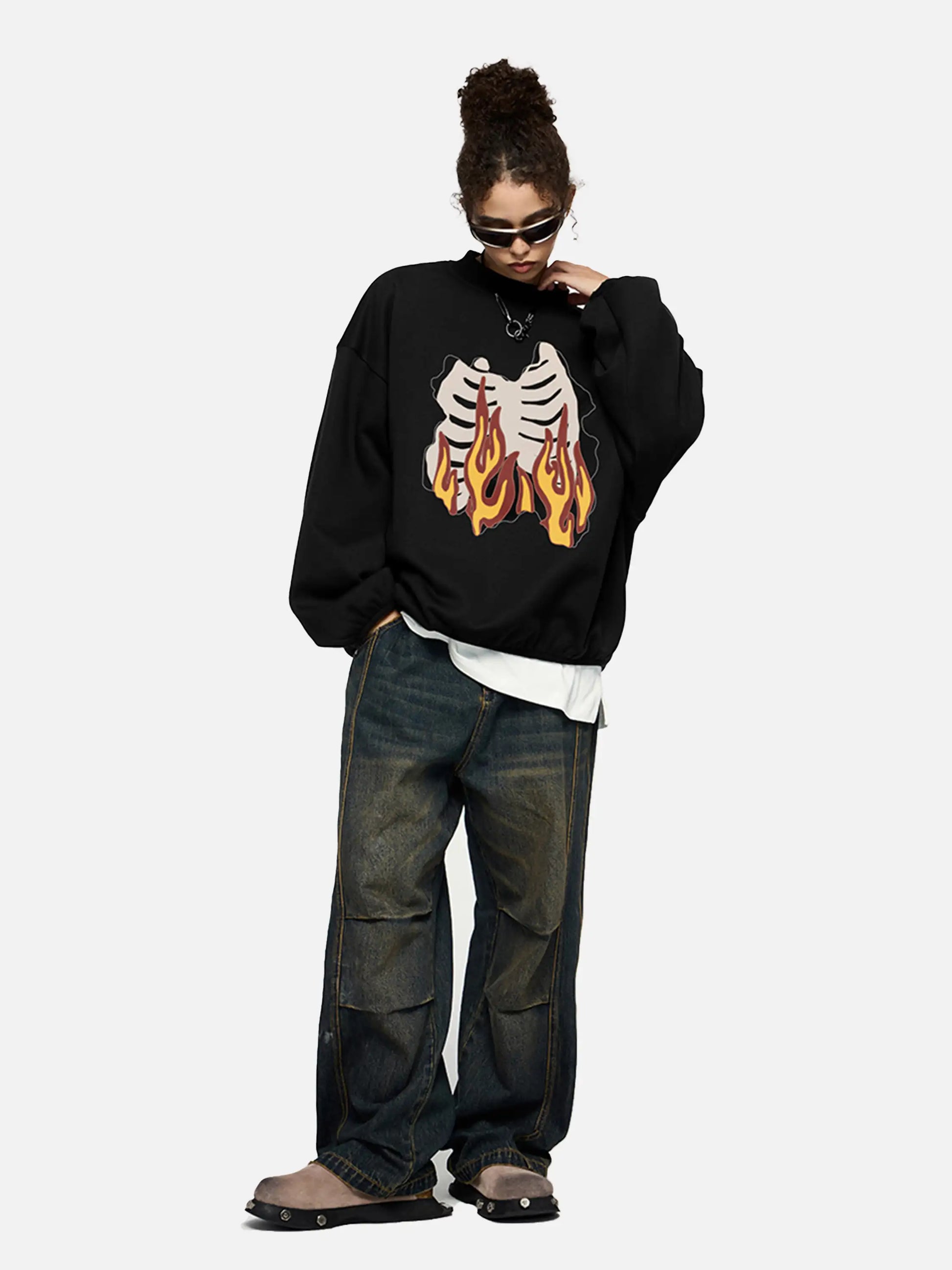 Disguisen Burning Bones Print Sweatshirt