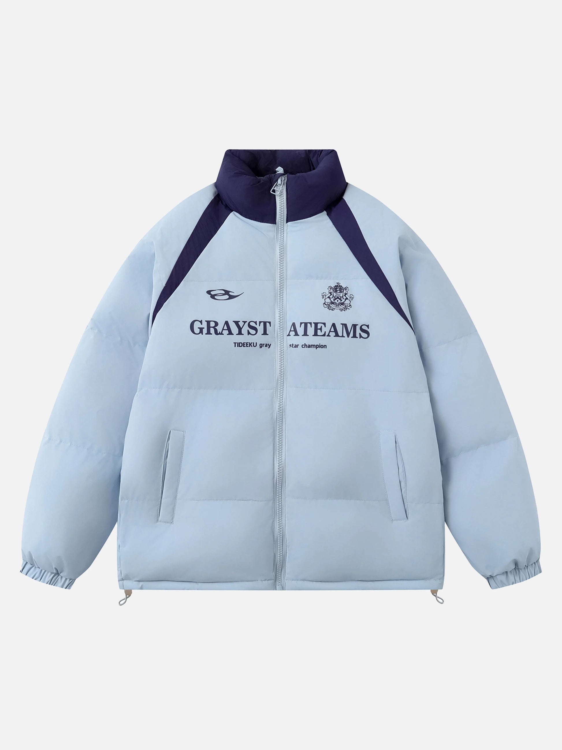 Contrasting Stand Collar Coat