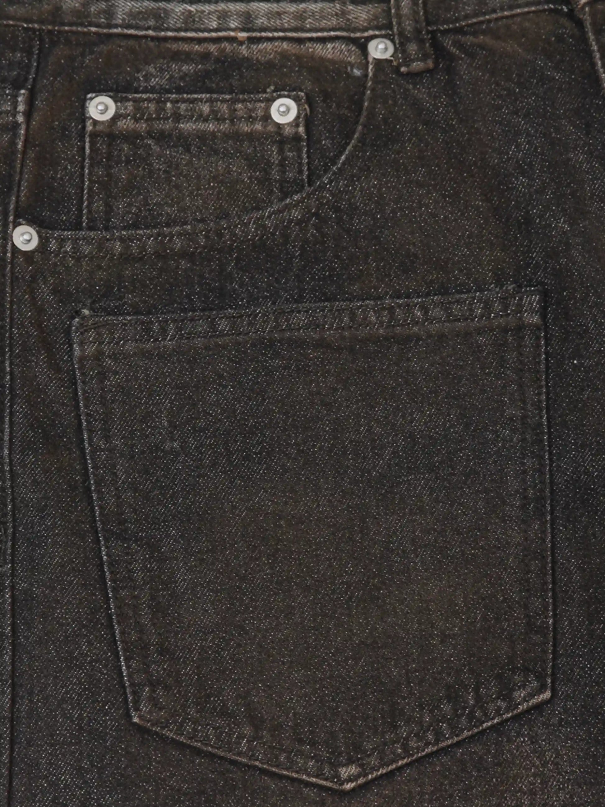 Washed Distressed Multi-pocket Ripped Jeans