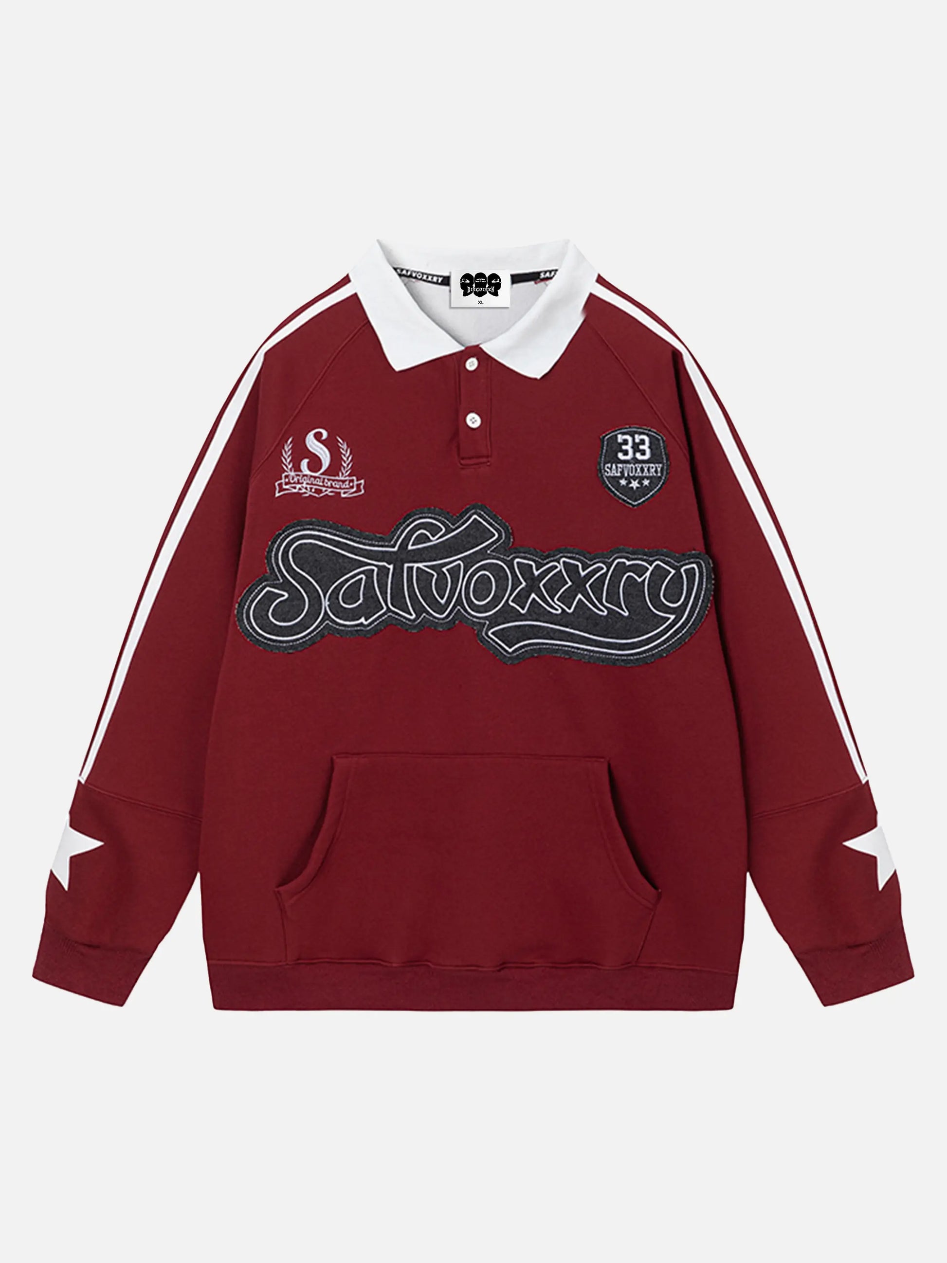 Patchwork Embroidered Thickened Sweatshirt