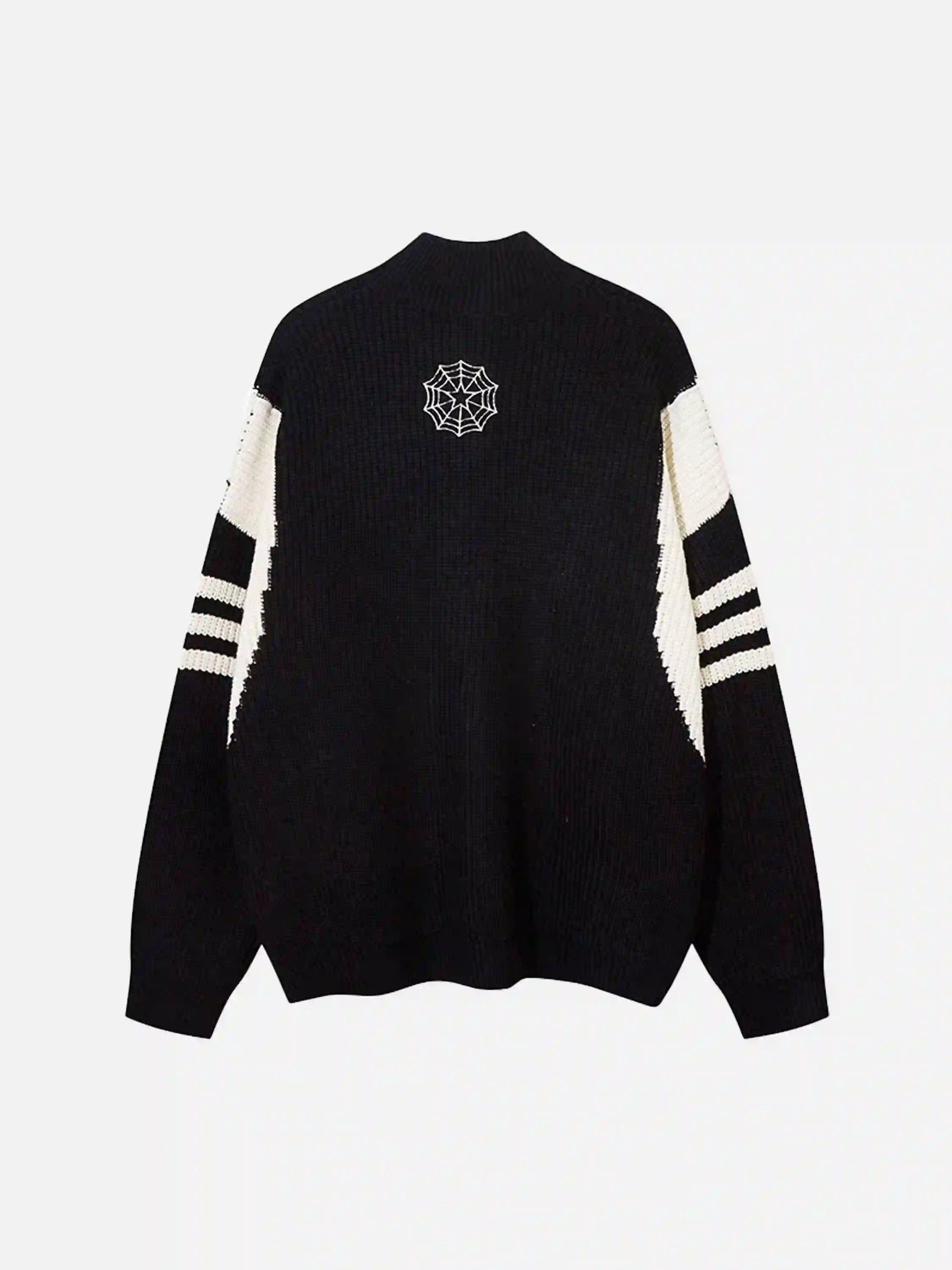 Disguisen Spider Web Stand Collar Zip-up Cardigan