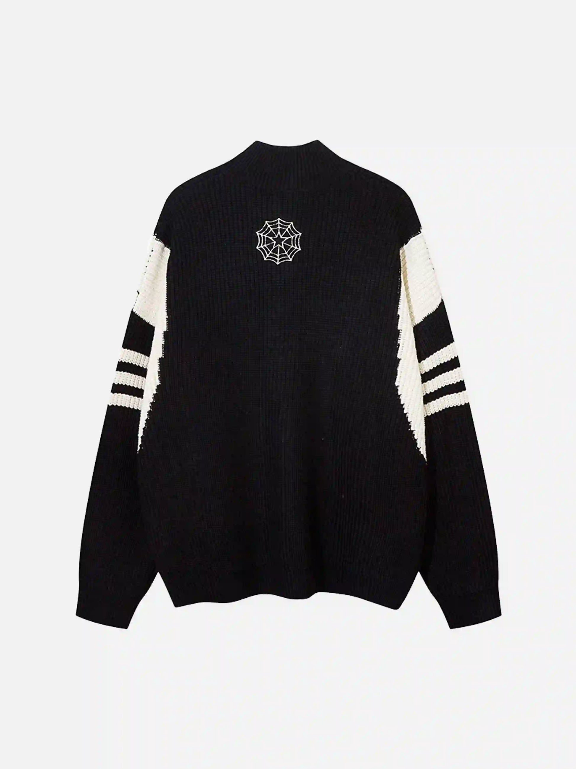 Disguisen Spider Web Stand Collar Zip-up Cardigan