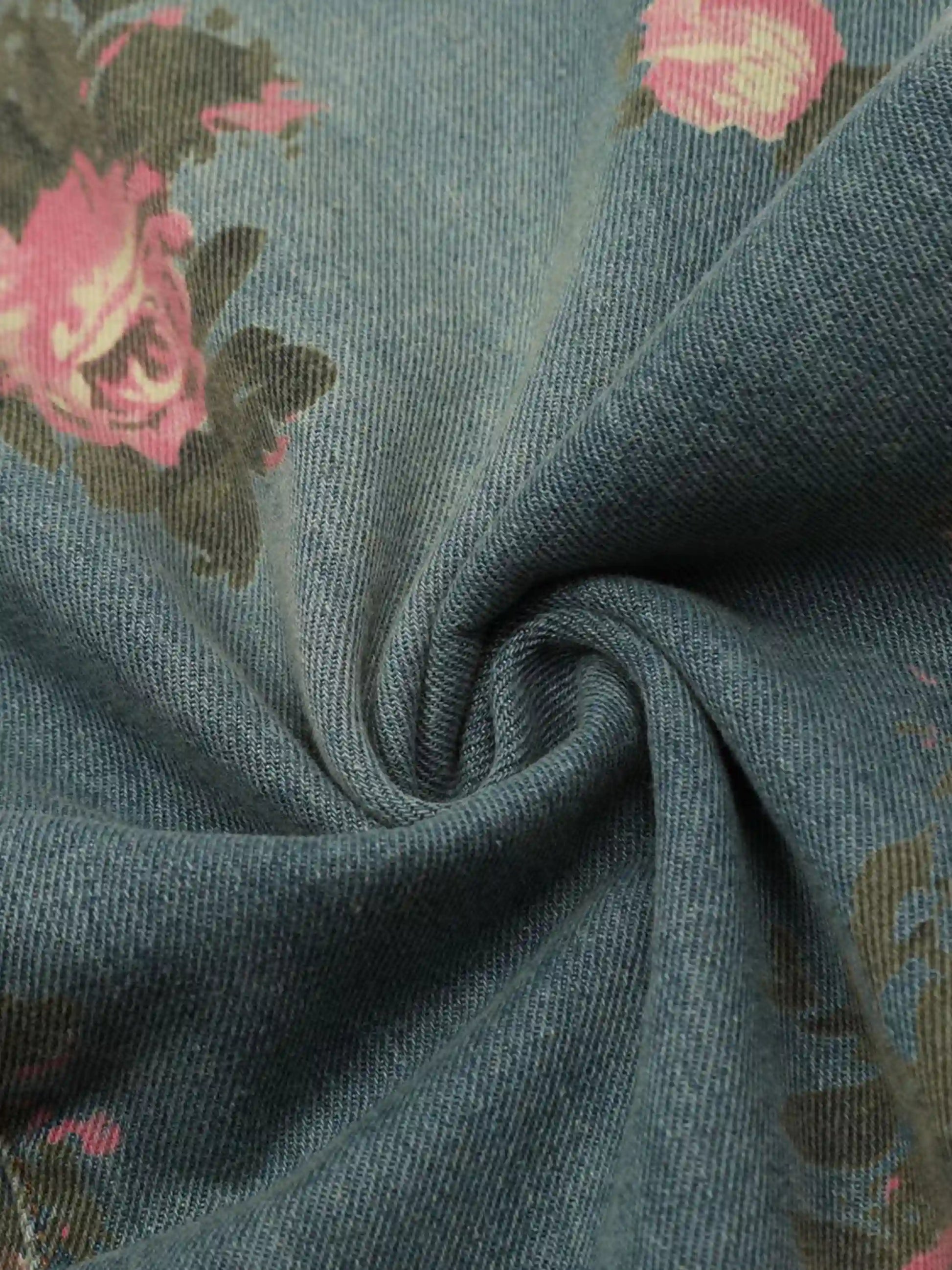 Disguisen American Hip-Hop Vintage Rose Jeans