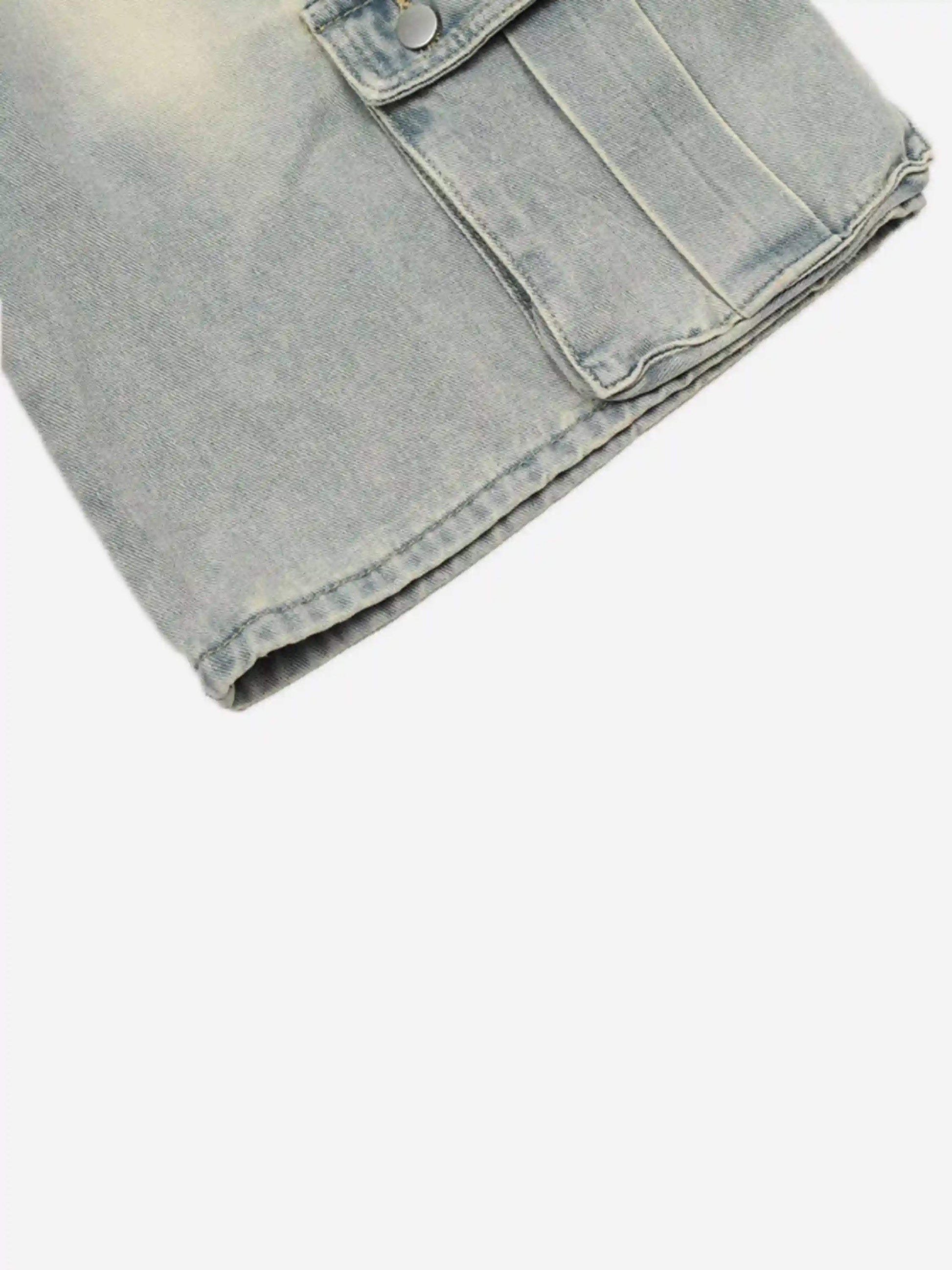 Disguisen Vintage Washed Loose Wide-Leg Denim Jorts