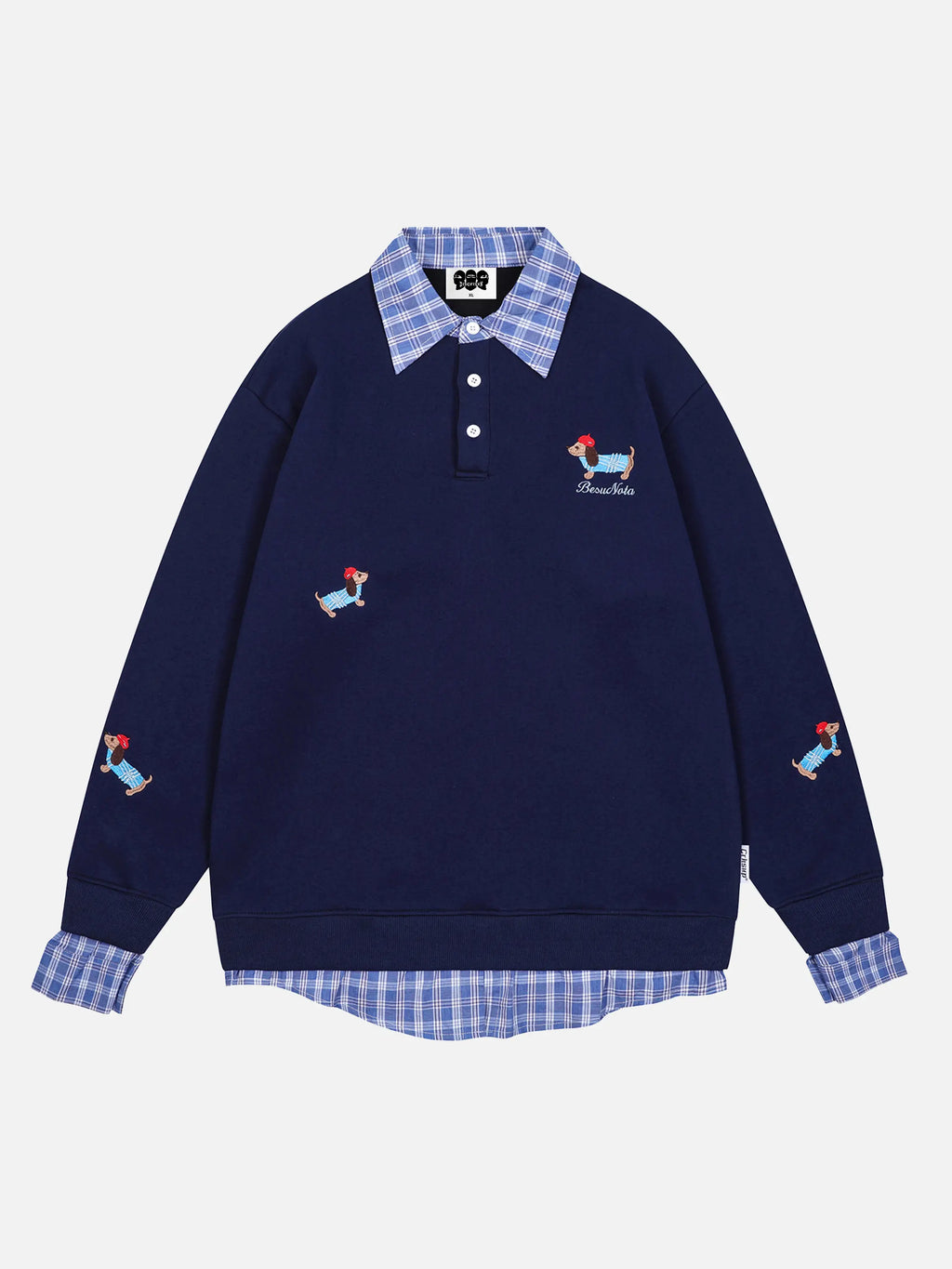 Cartoon Dachshund Embroidered Sweatshirt