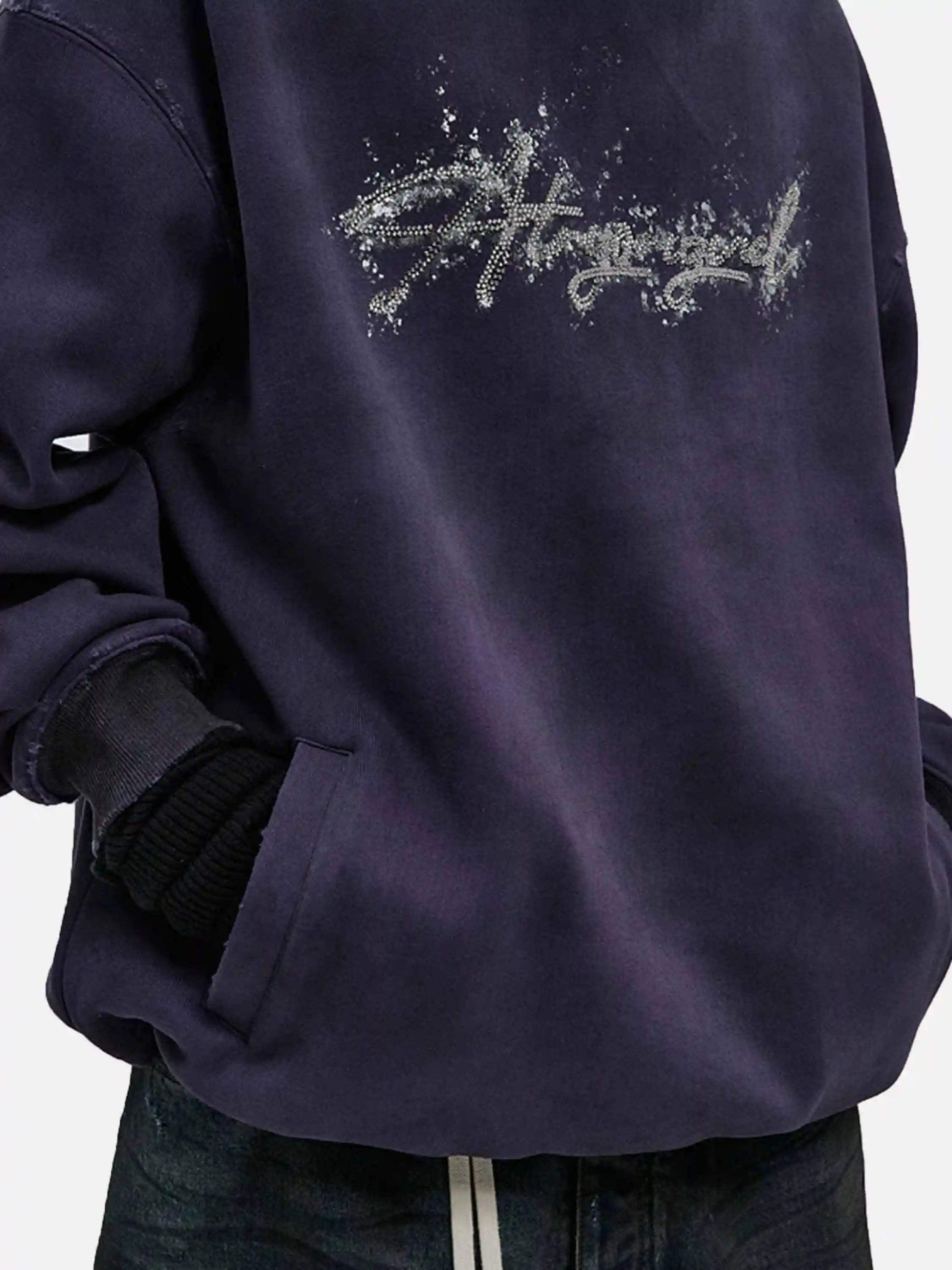 Disguisen American Style Hot Diamond Dirty Dyed Hoodie