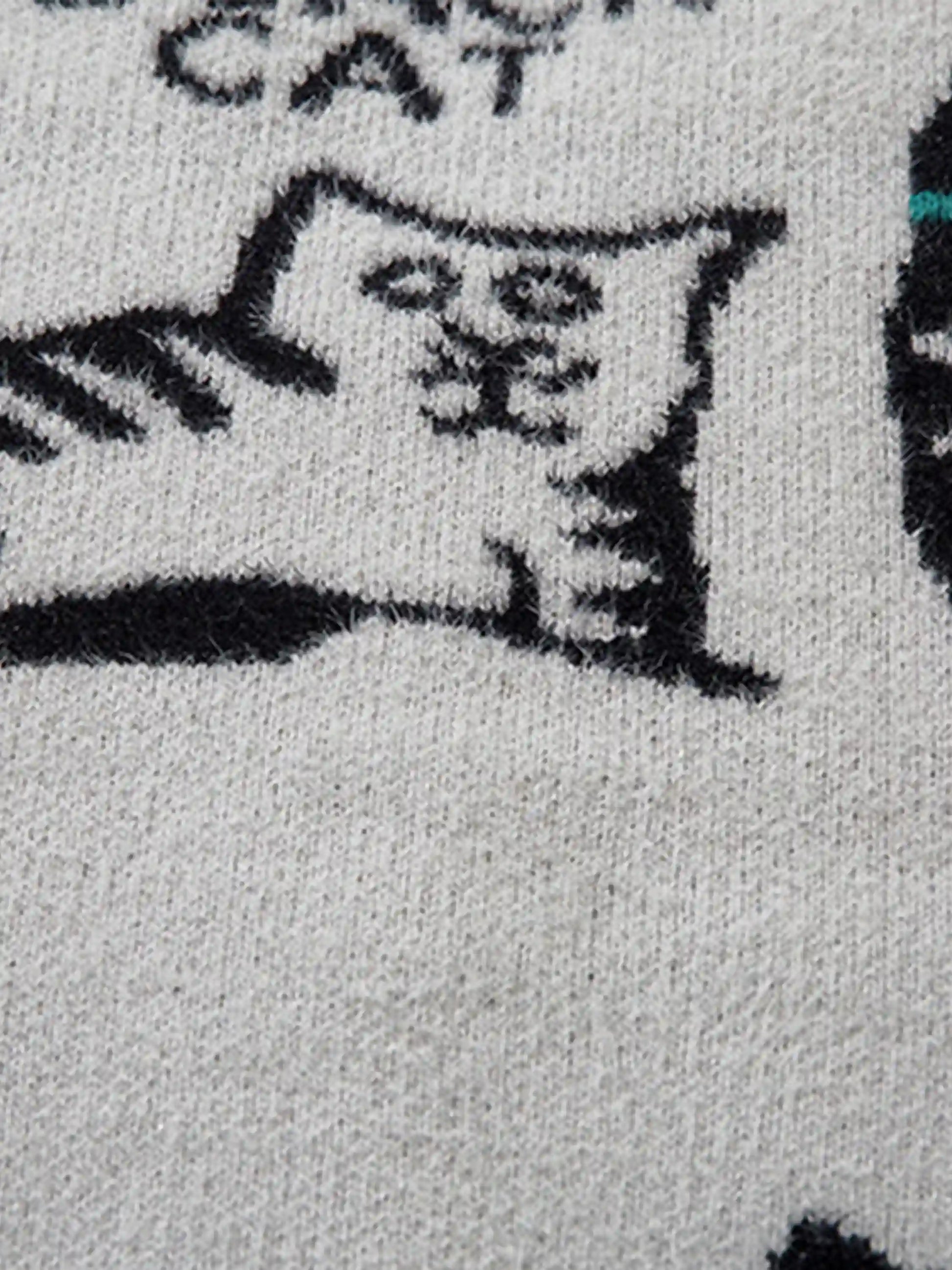 Disguisen Vintage Cat Jacquard Knit Cardigan