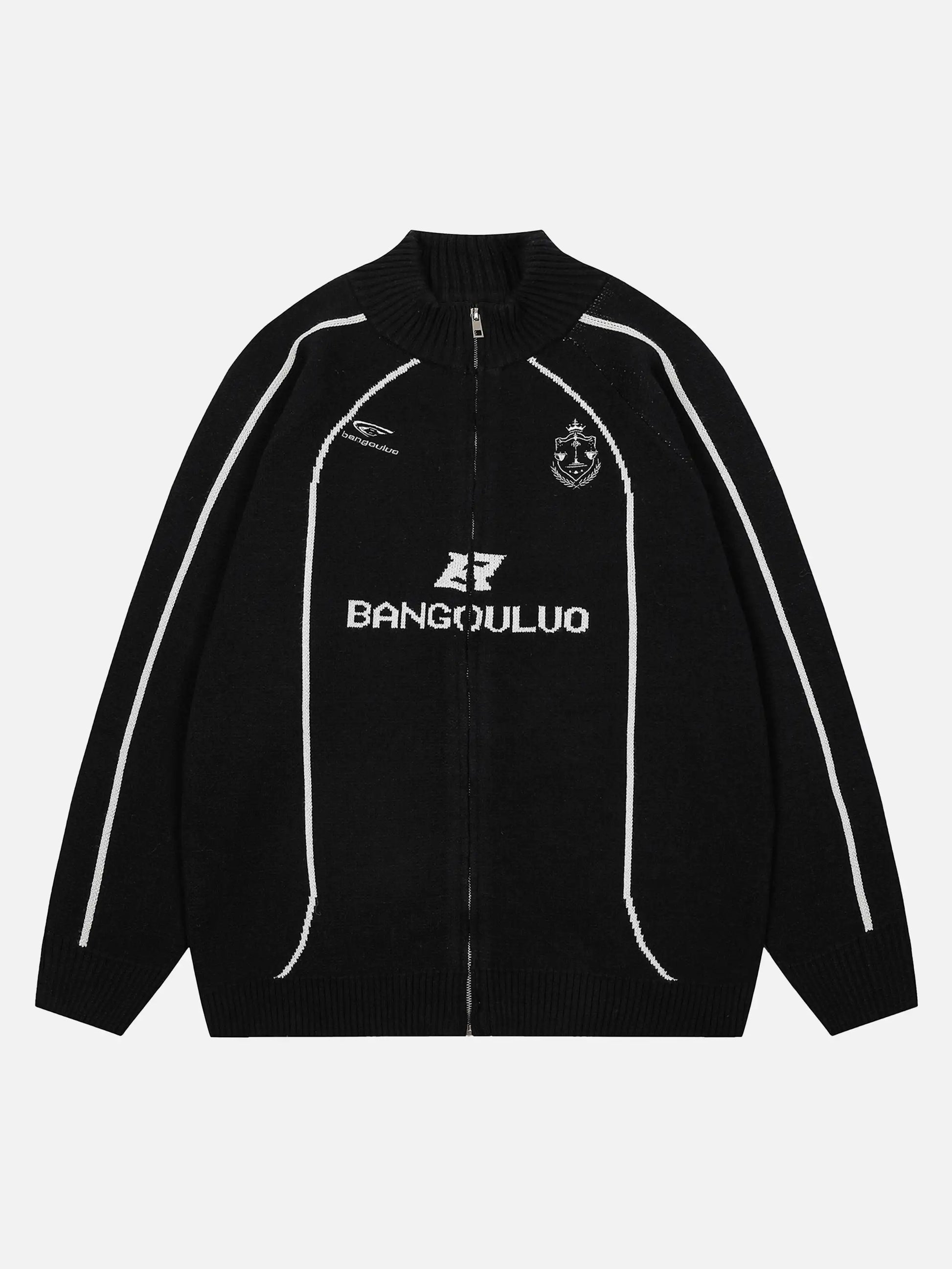 Disguisen Stand Collar Racing Zip-up Cardigan