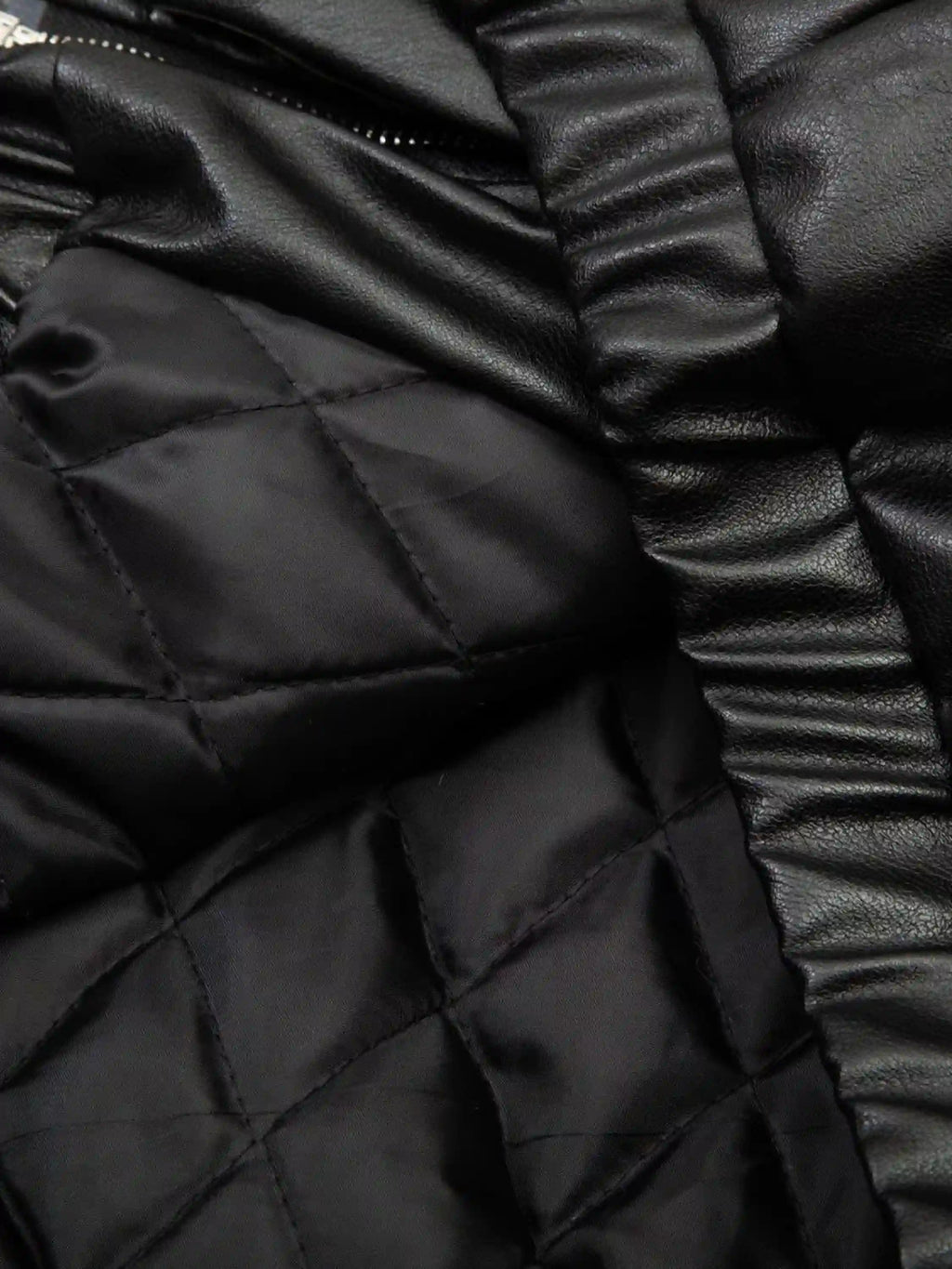 Disguisen Street Embroidery PU Leather Racing Jacket