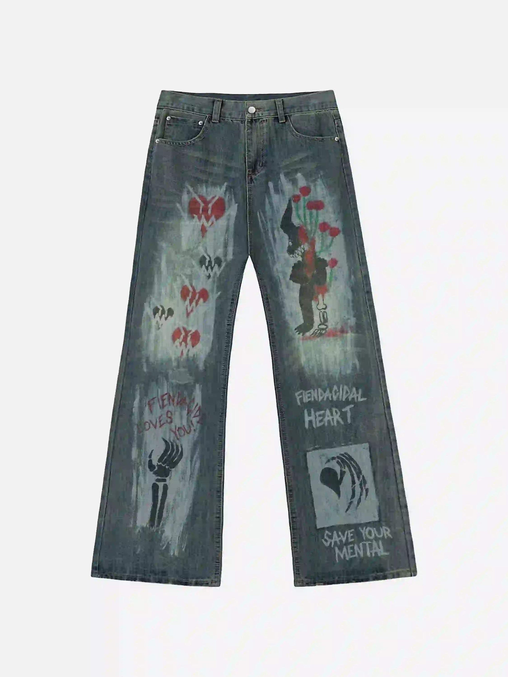 Disguisen American High Street Graffiti Washed Jeans