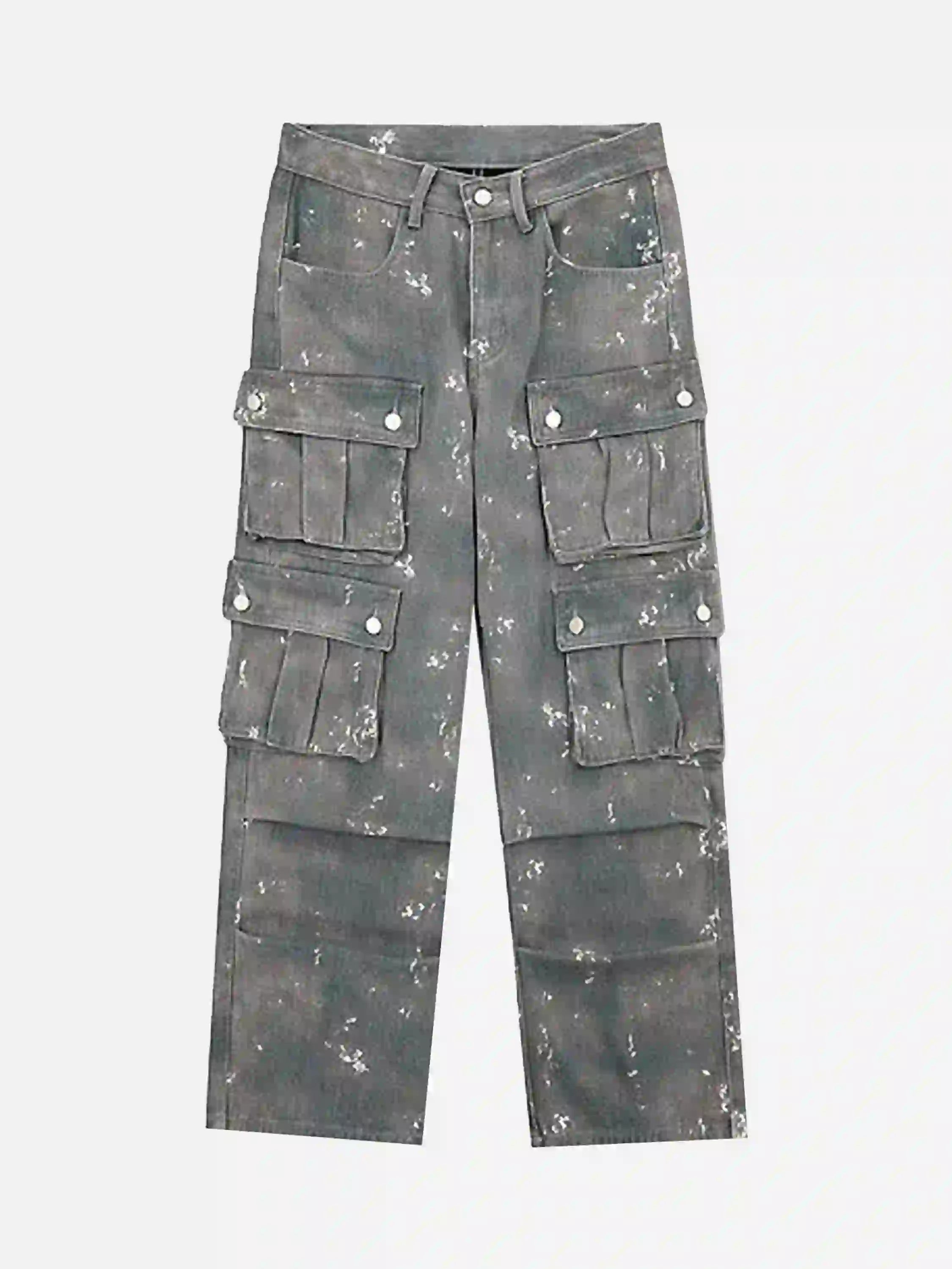 Disguisen Hip-Hop Style Ink-Splashed Camouflage Y2K Jeans