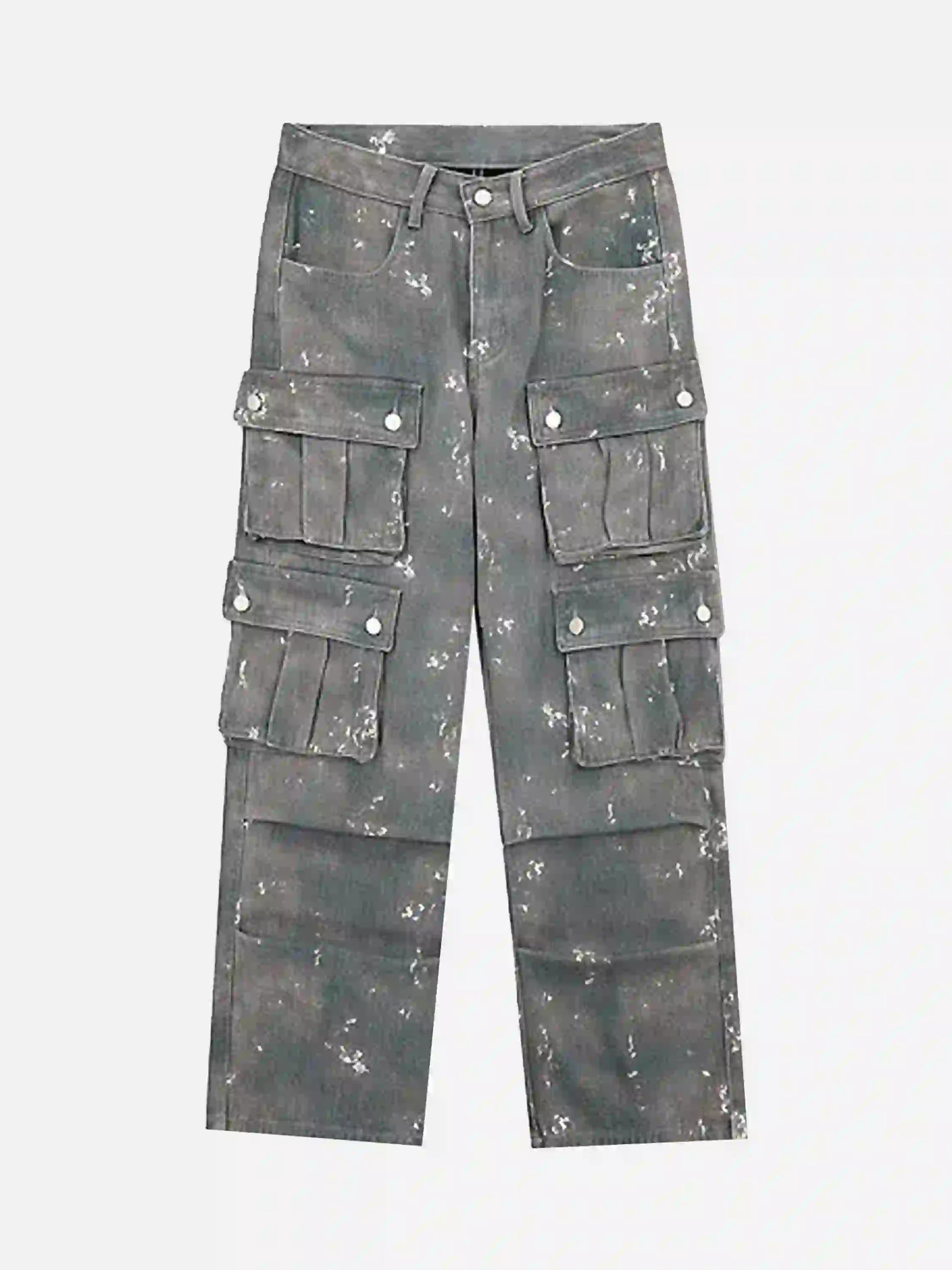 Jean camouflage à éclaboussures d'encre style hip-hop des années 2000