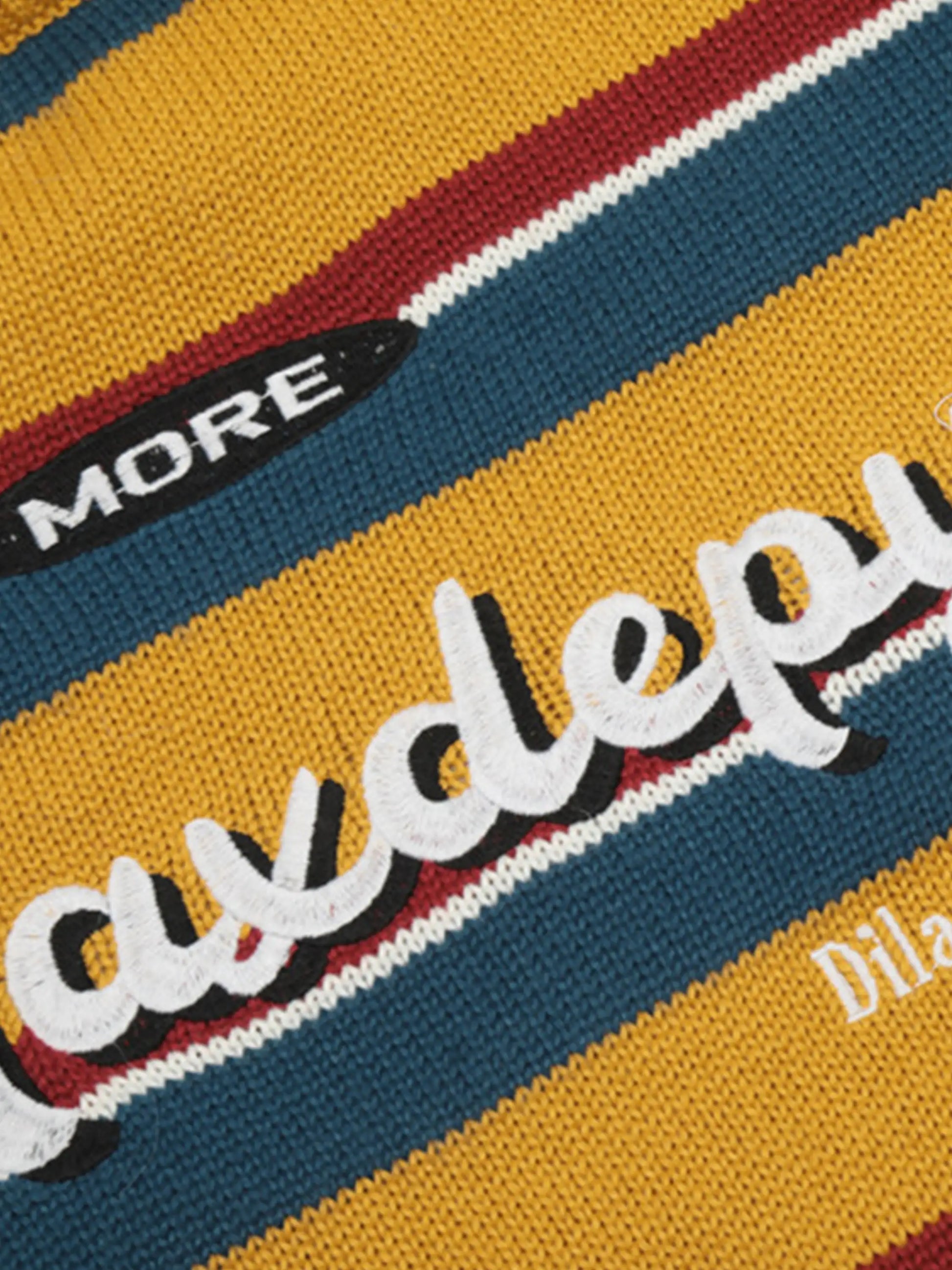 Vintage Embroidered Striped Sweater