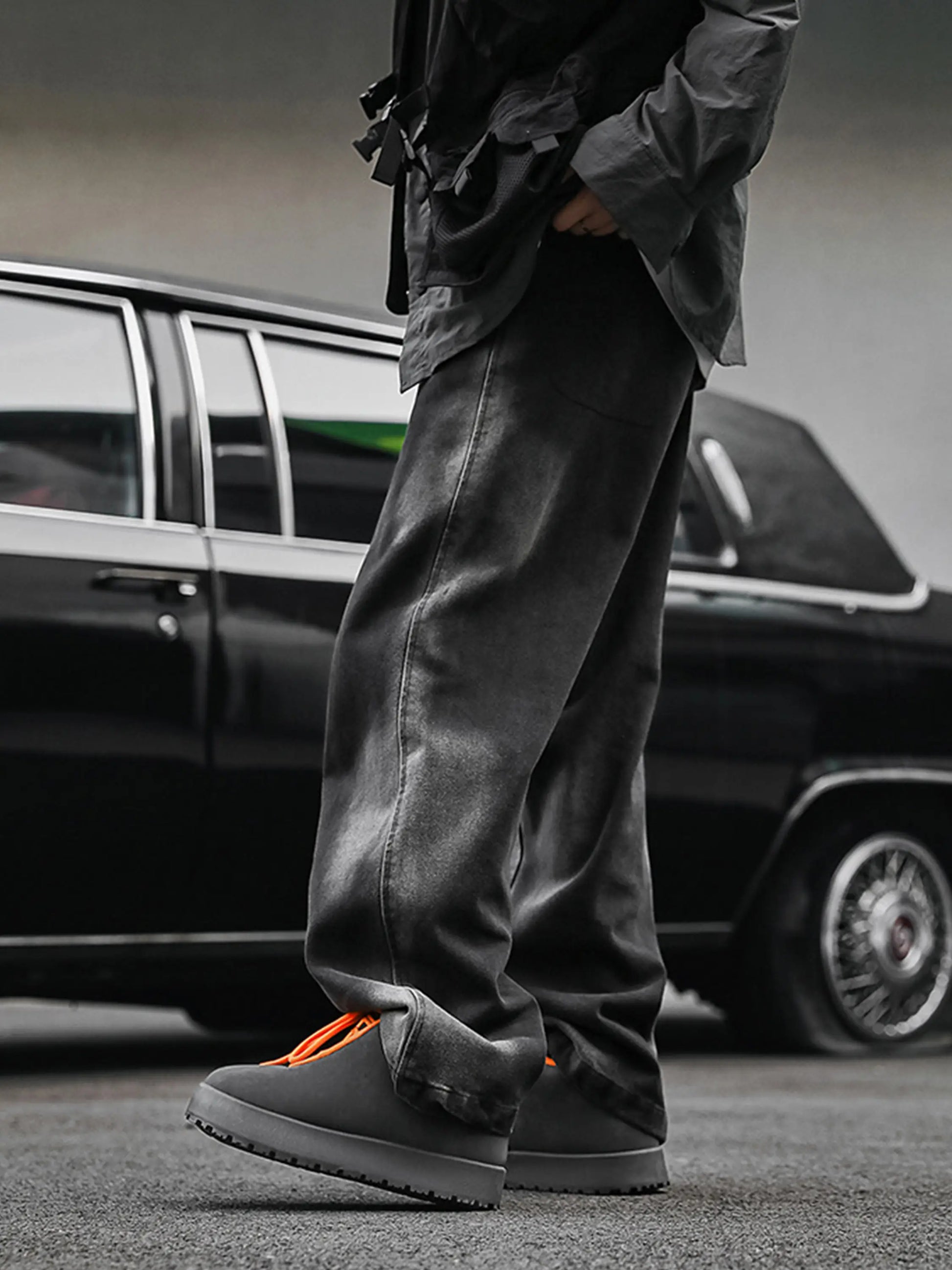 Solid Color Thick-soled Breadboard PU Shoes