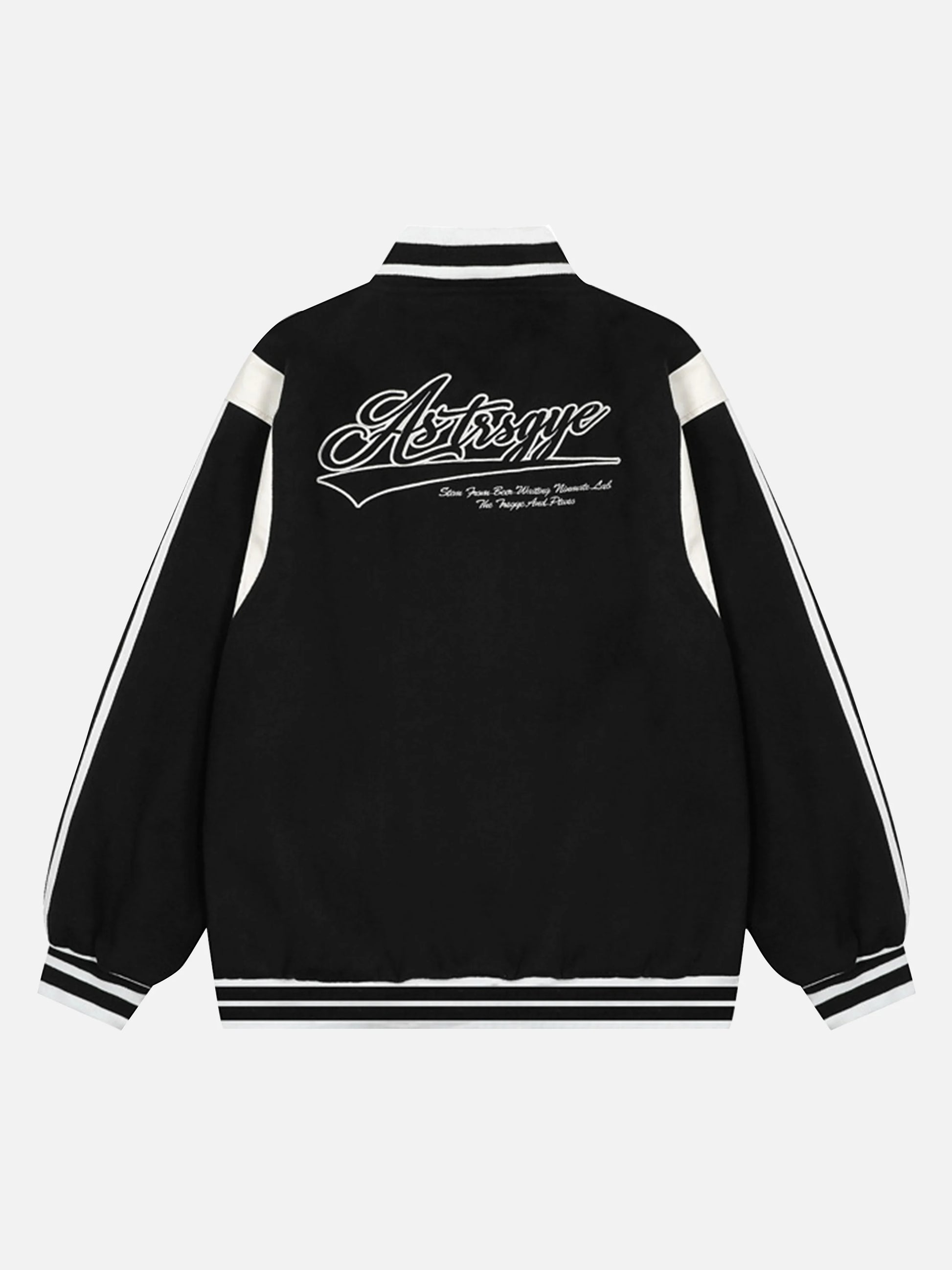Patchwork Contrast Embroidered Baseball Jacket