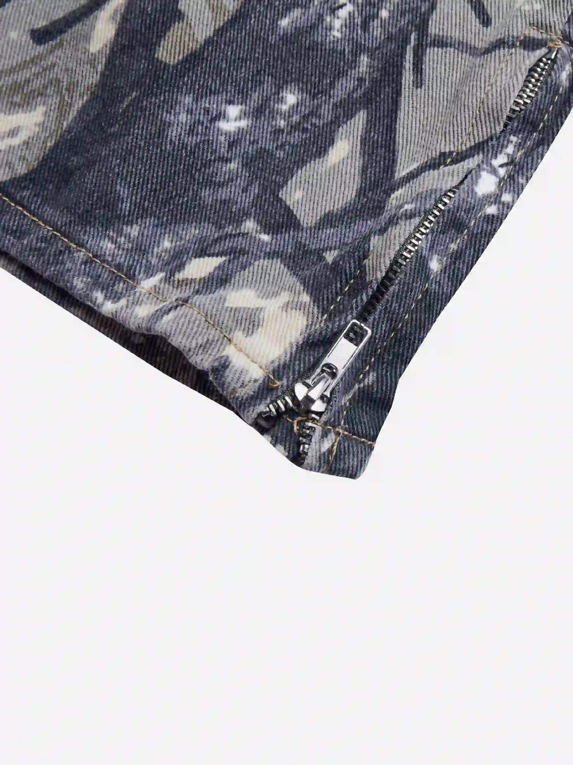 Disguisen Hip Hop Branch Camouflage Zipper Overalls