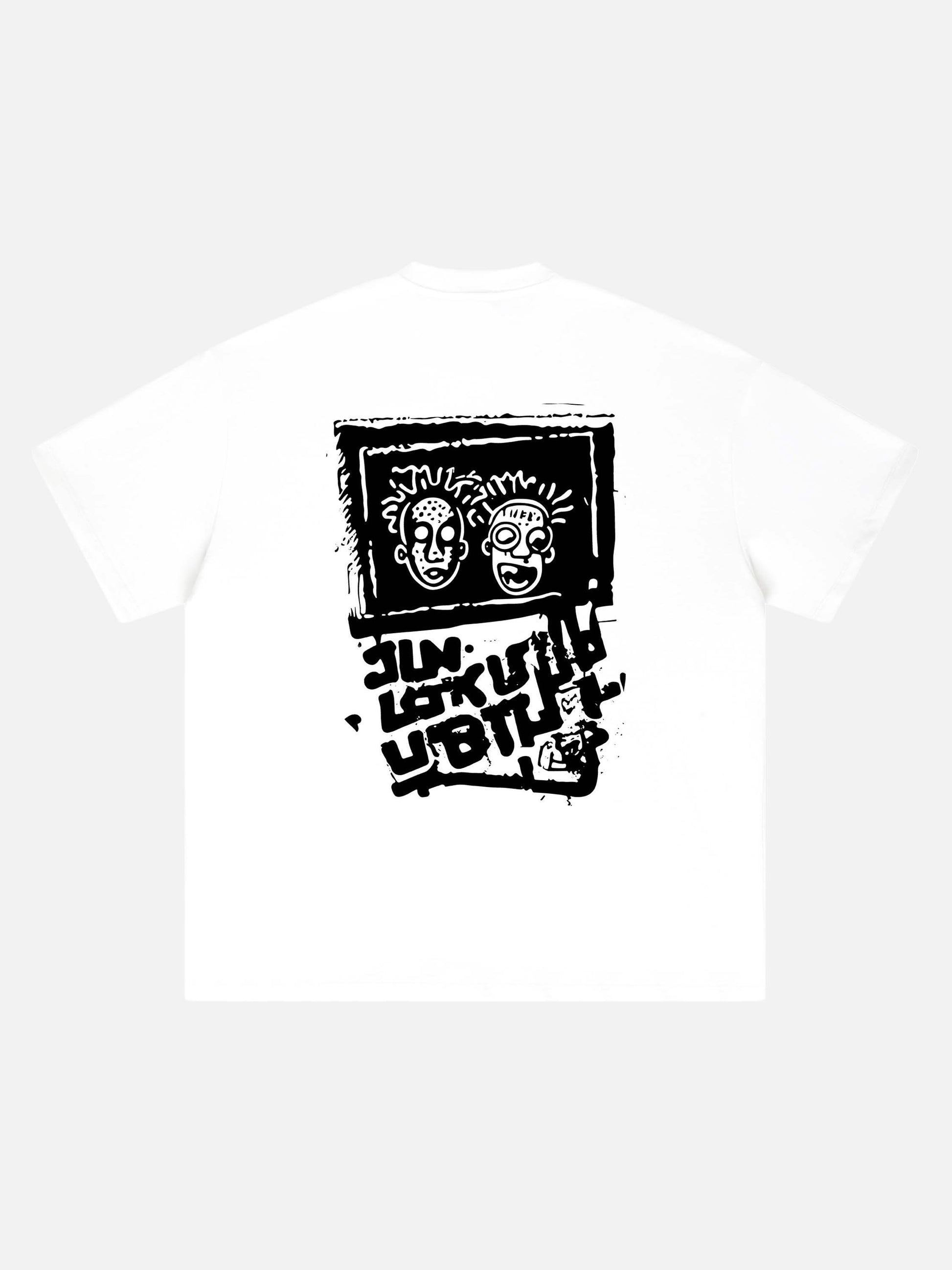 Disguisen Graffiti Cartoon Cotton T-Shirt