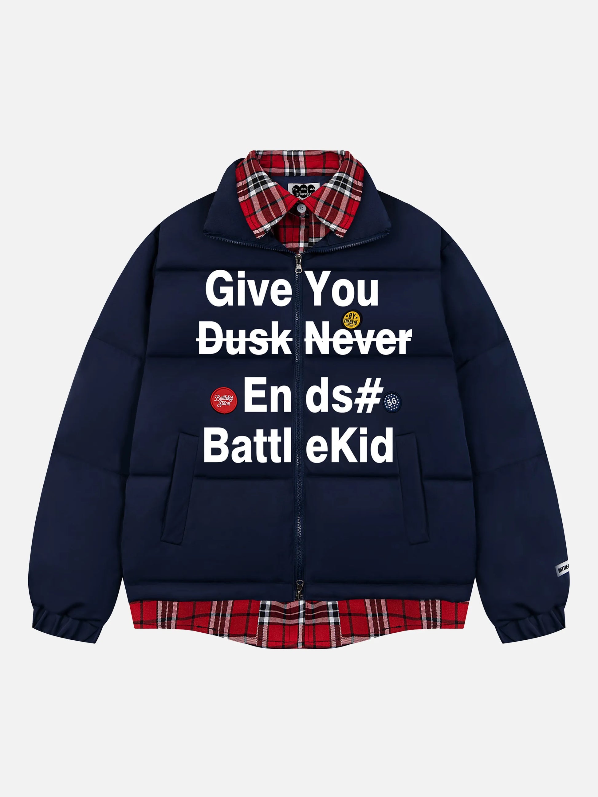 Vintage Fake Two-piece Plaid Coat