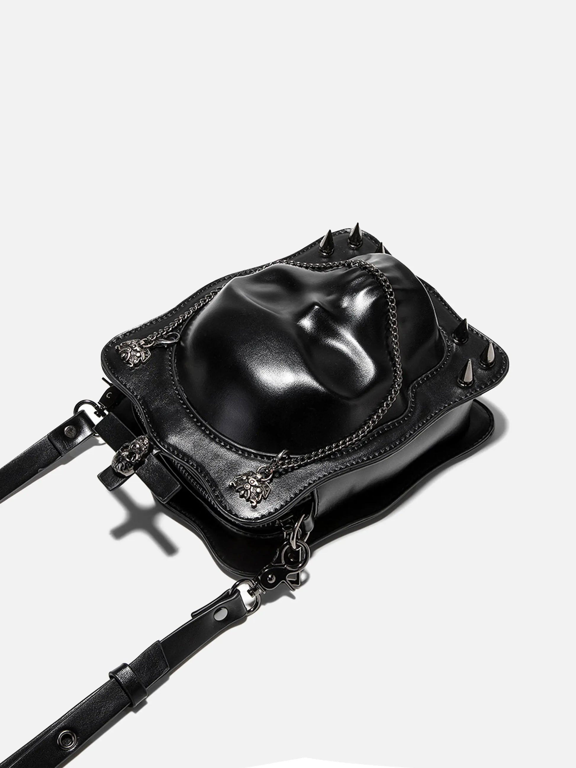 Dark Gothic Skull Cross Rivet Square Bag