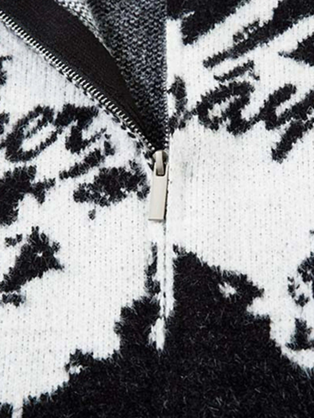 Hand-Painted Slogan Butterfly Jacquard Cardigan