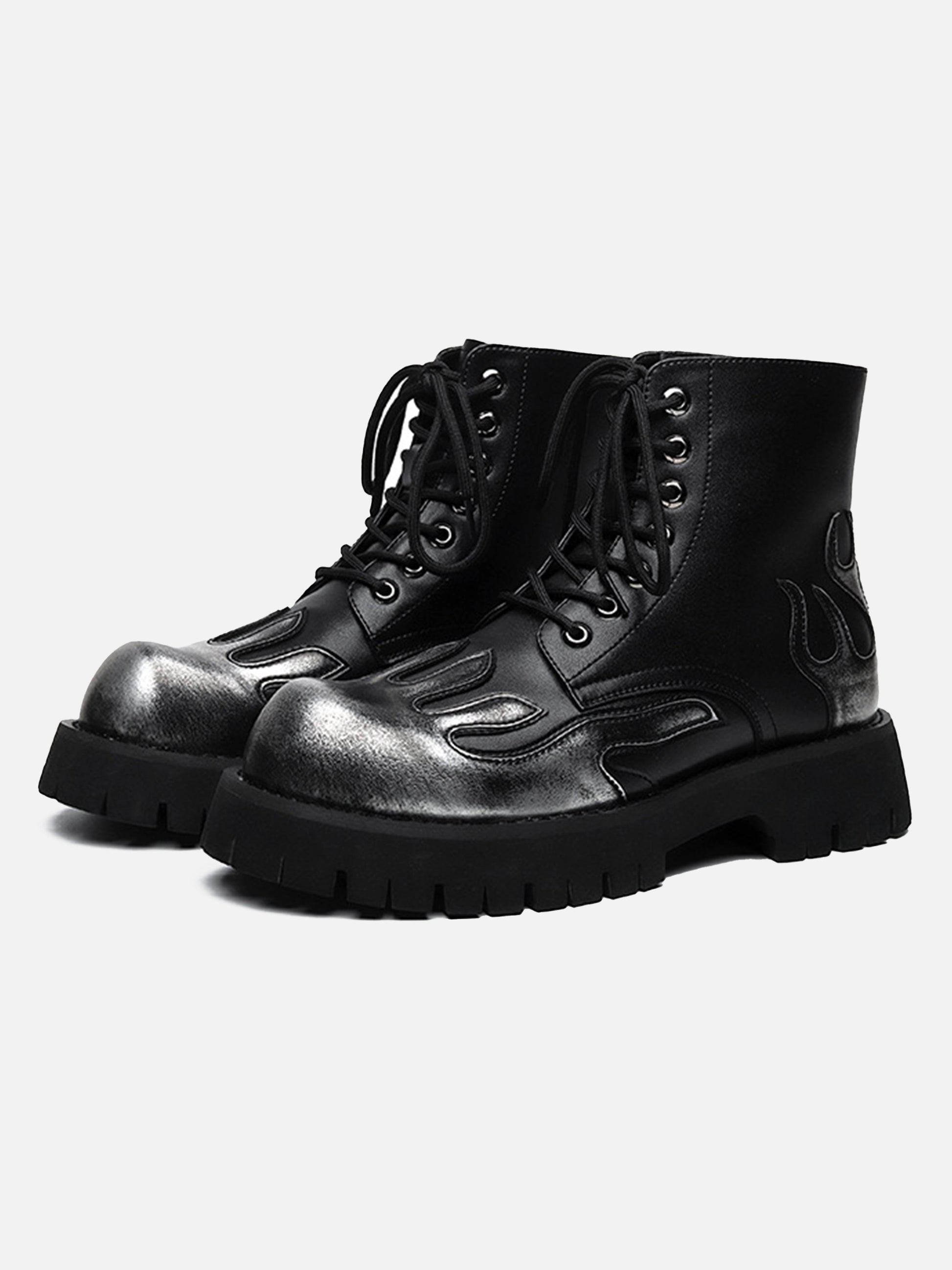 Flame Patch PU Boots