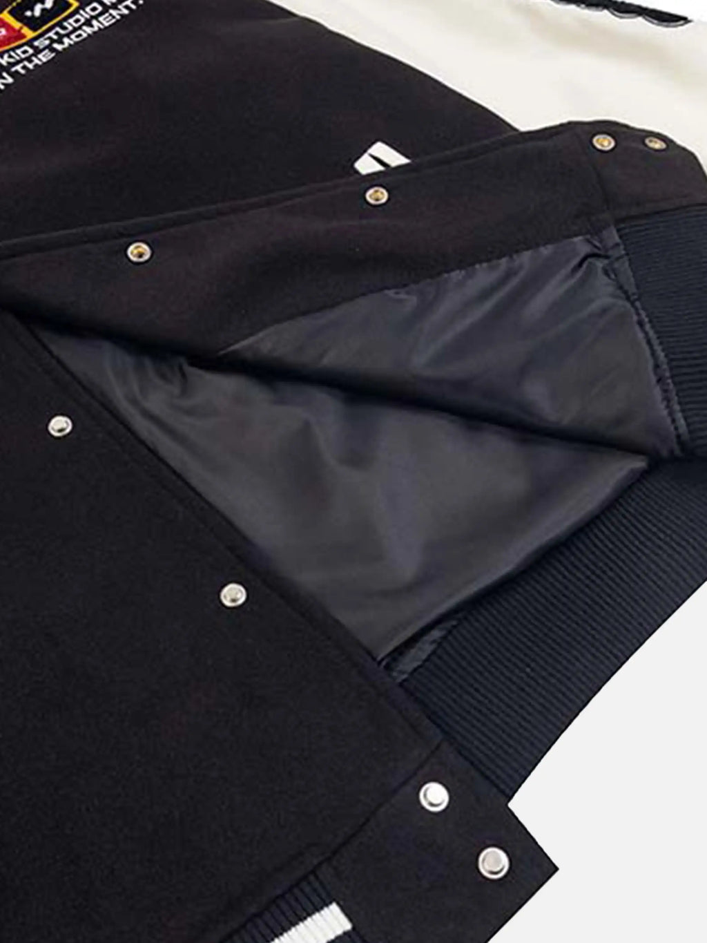 Veste de baseball brodée avec serviette de couleur contrastée vintage