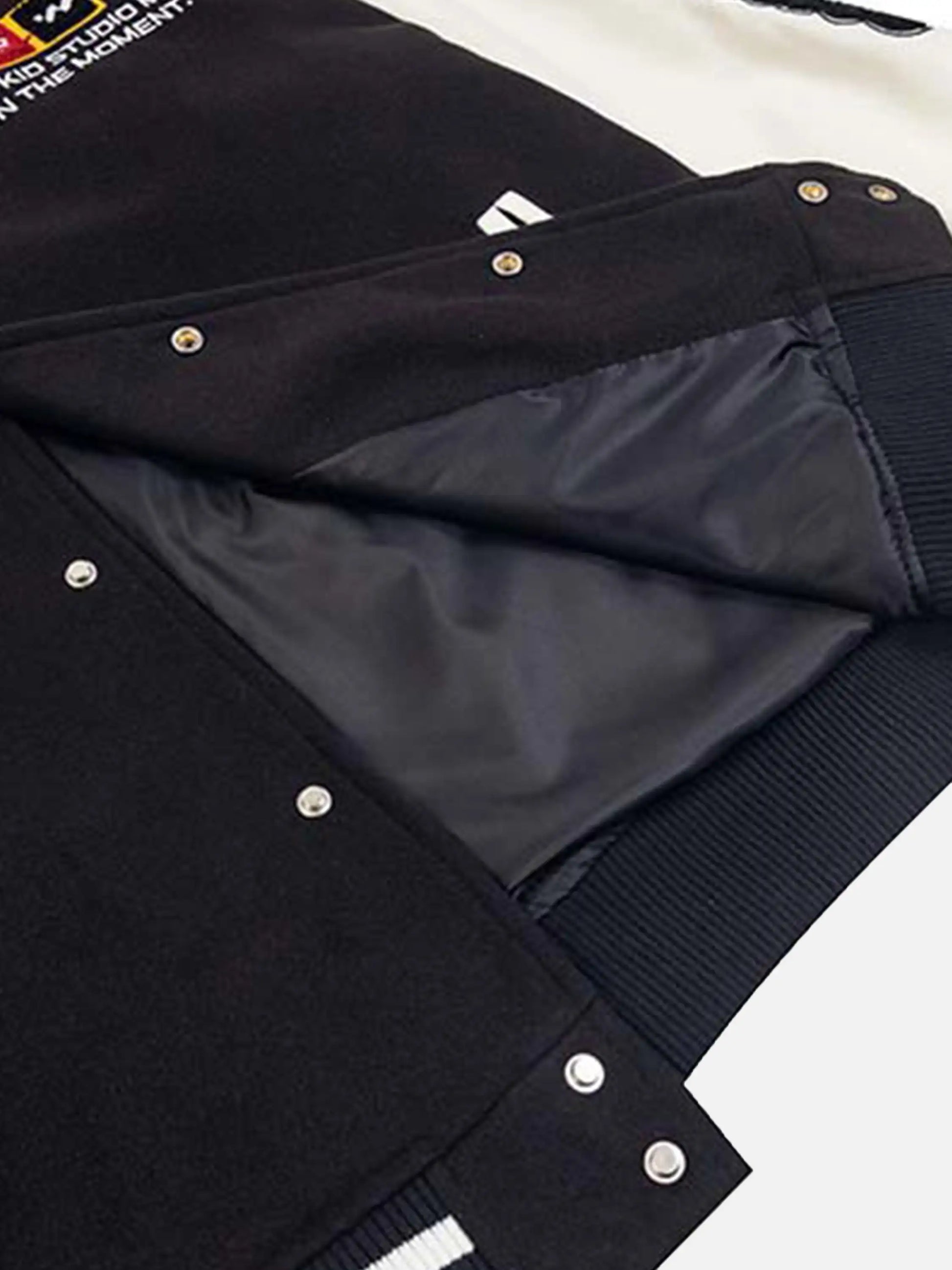 Vintage Contrast Color Towel Embroidered Baseball Jacket