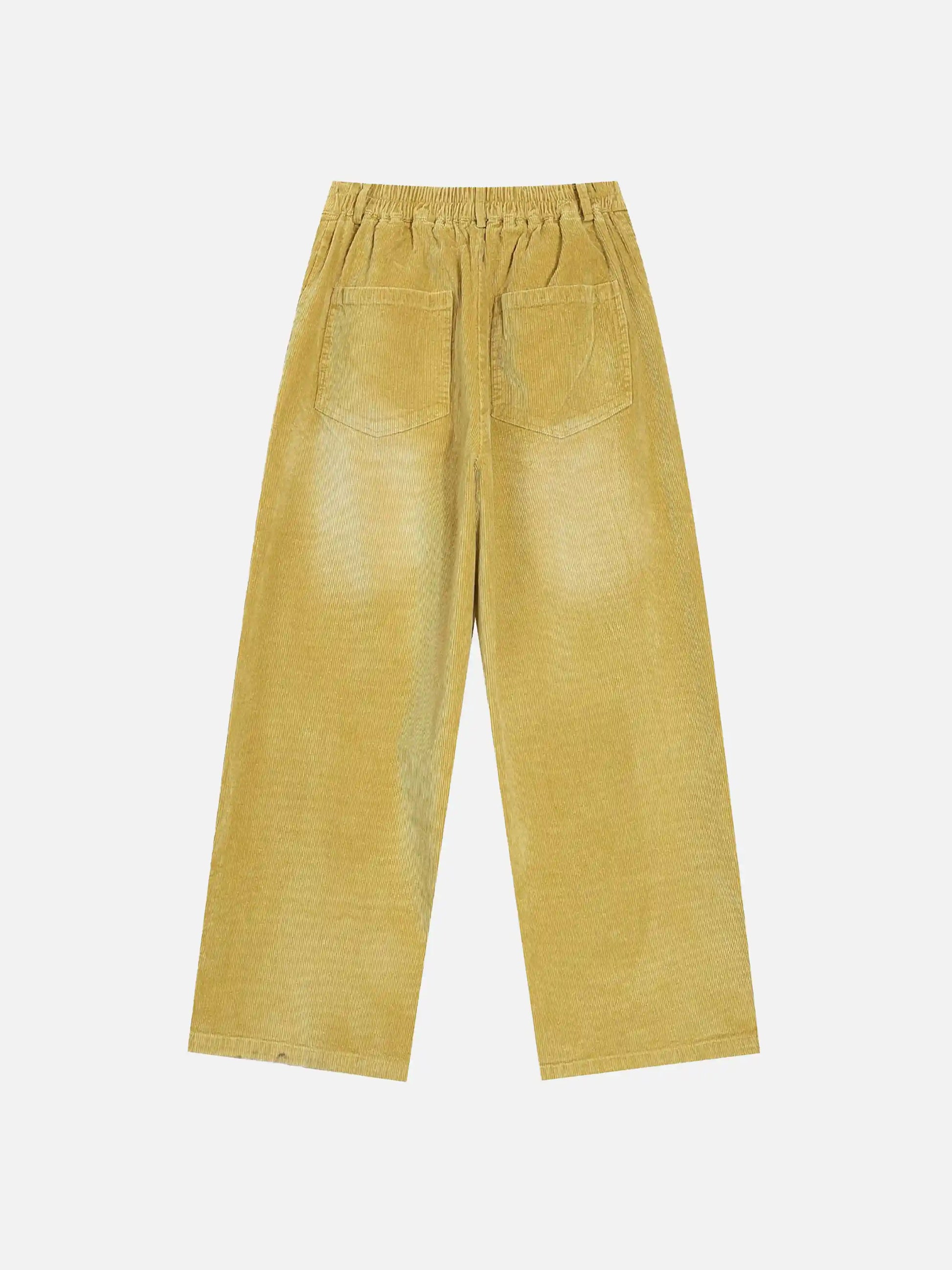 Vintage Water Ripples Corduroy Straight Leg Pants