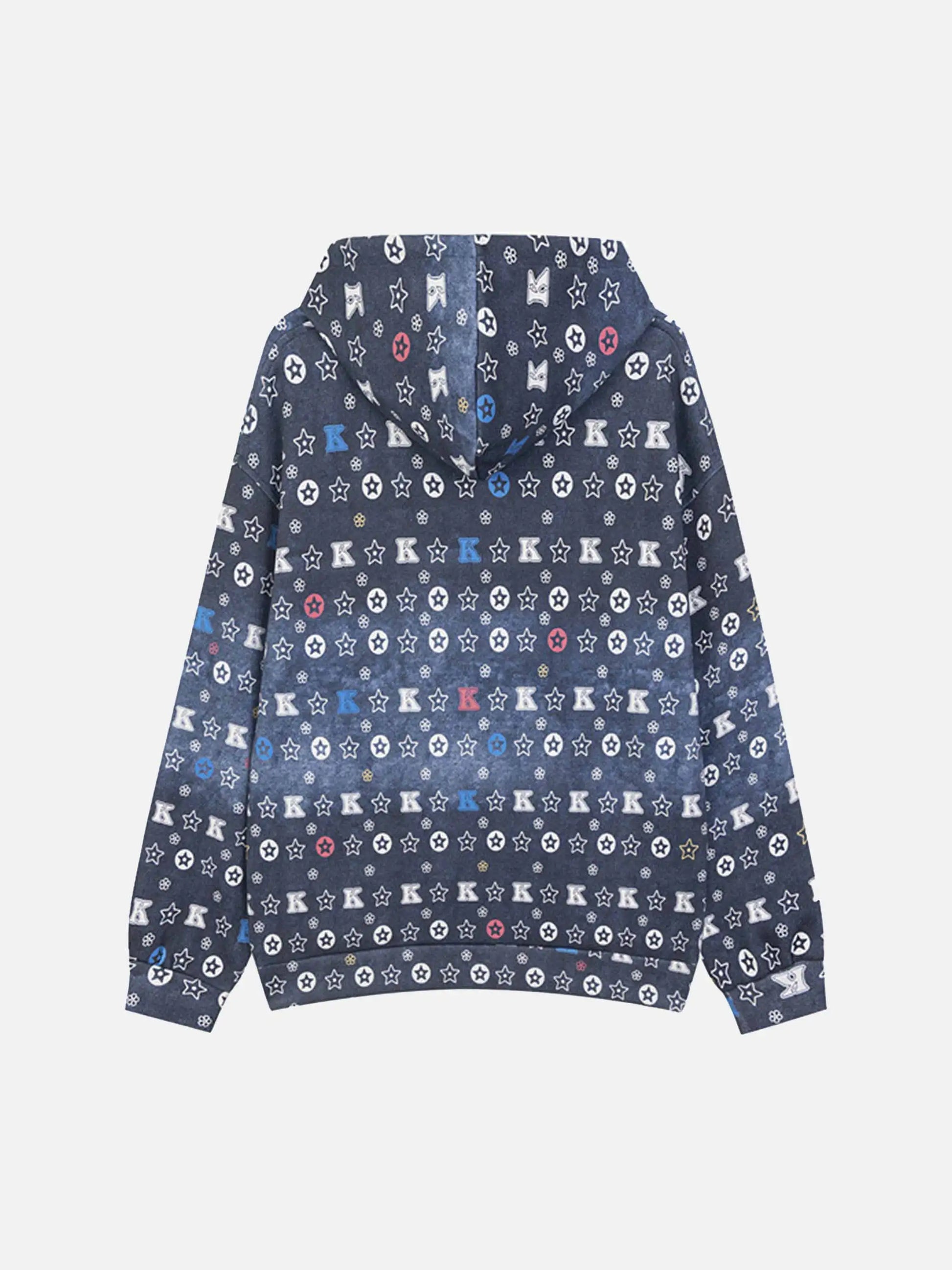 Disguisen Printing Gradient Zip-up Hoodie