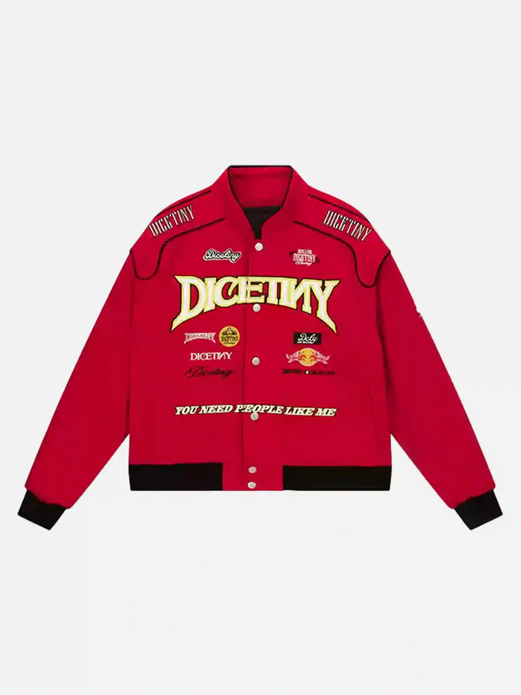 Disguisen Hip-Hop Motorcycle Embroidered Stand Collar Jacket