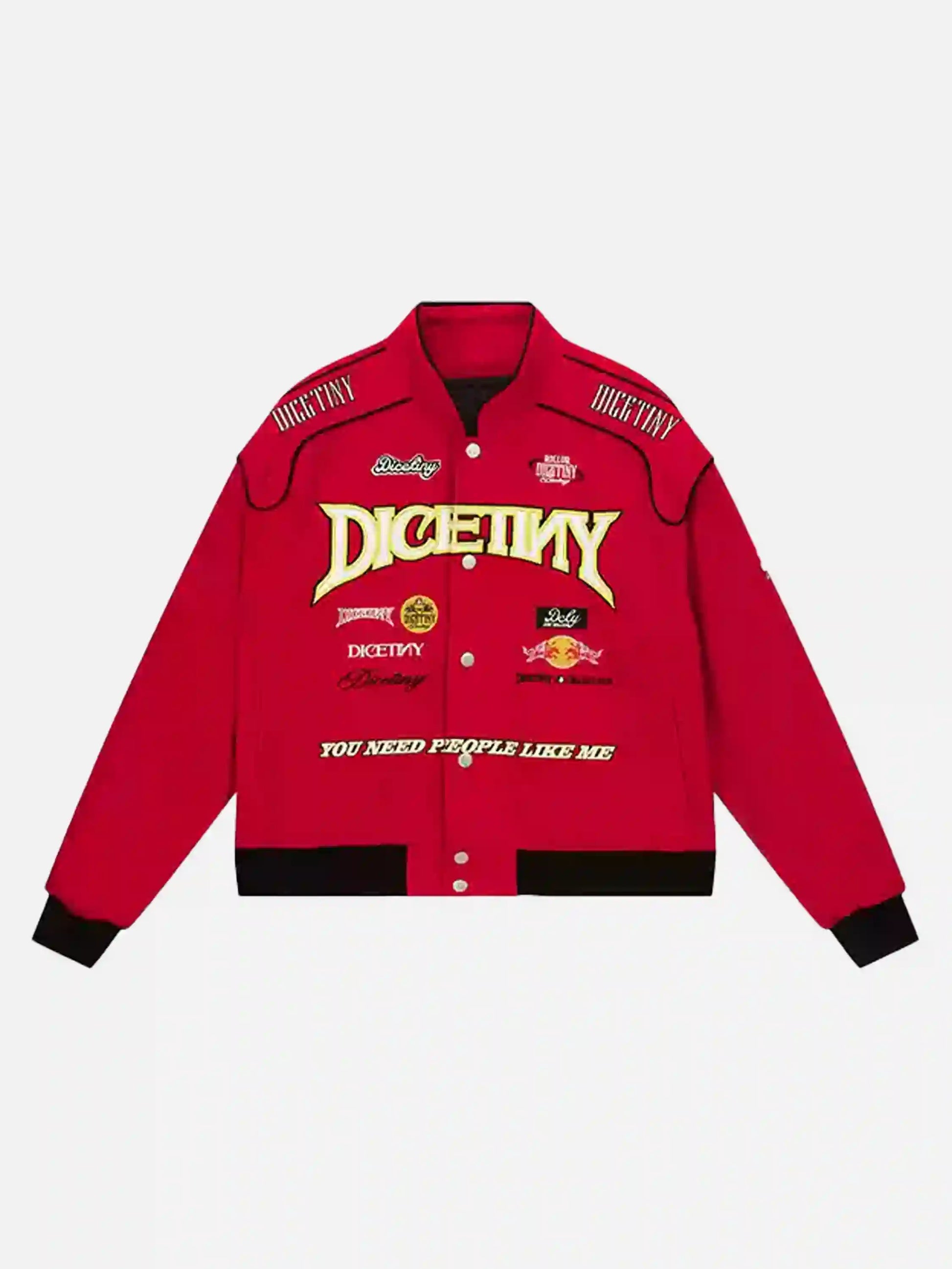 Disguisen Hip-Hop Motorcycle Embroidered Stand Collar Jacket