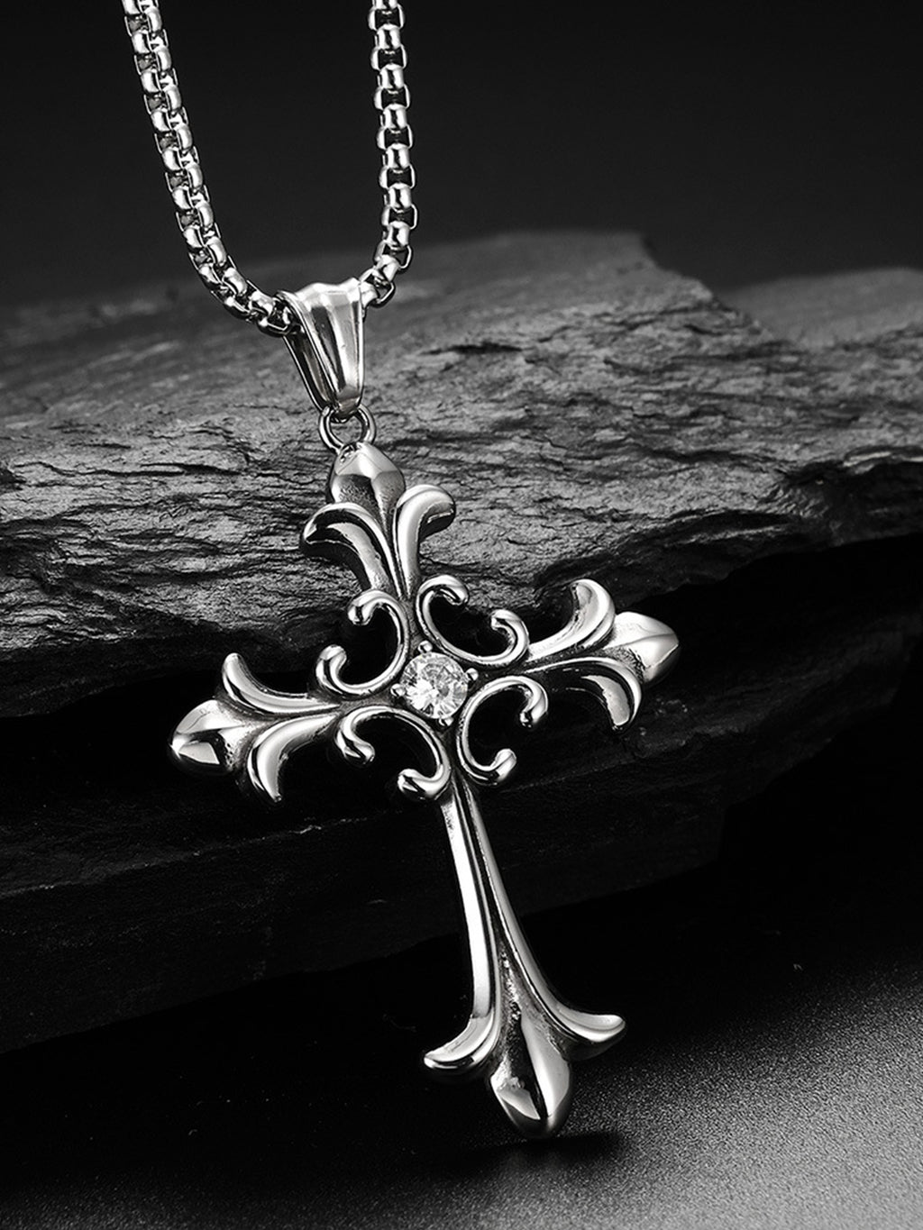 Vintage Cross Diamond Cross Necklace