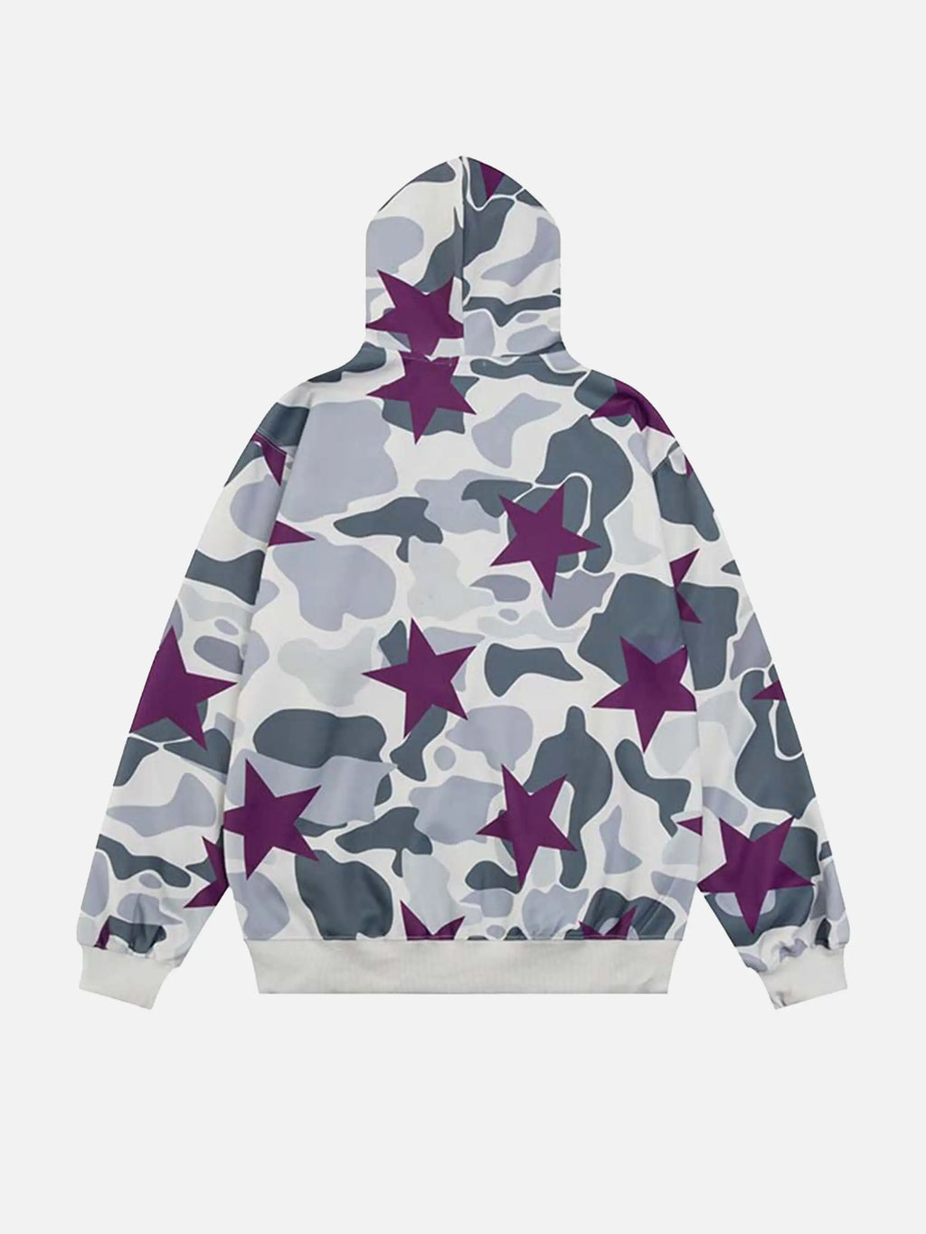 Star Print Zipper Hoodie