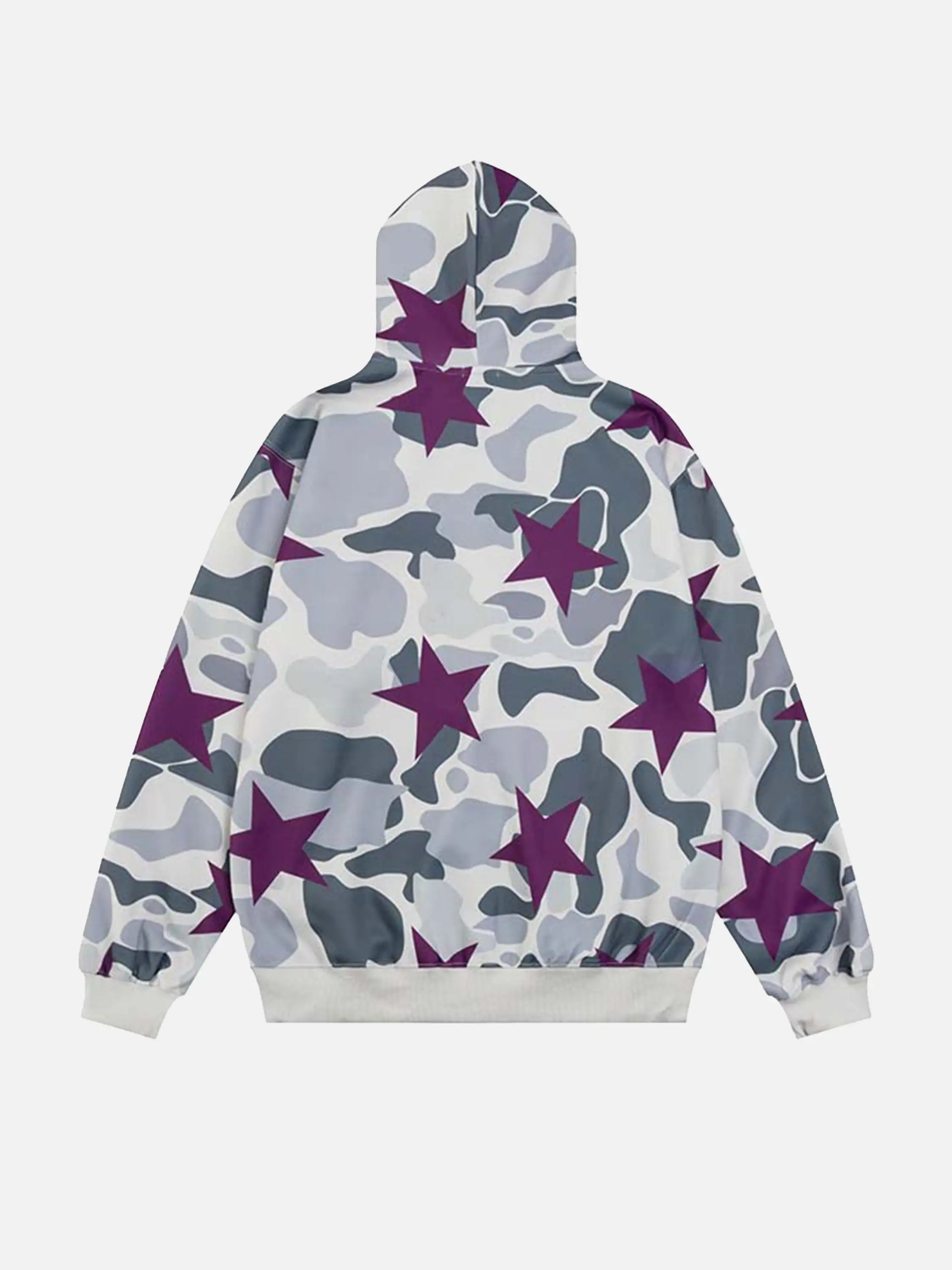 Star Print Zipper Hoodie