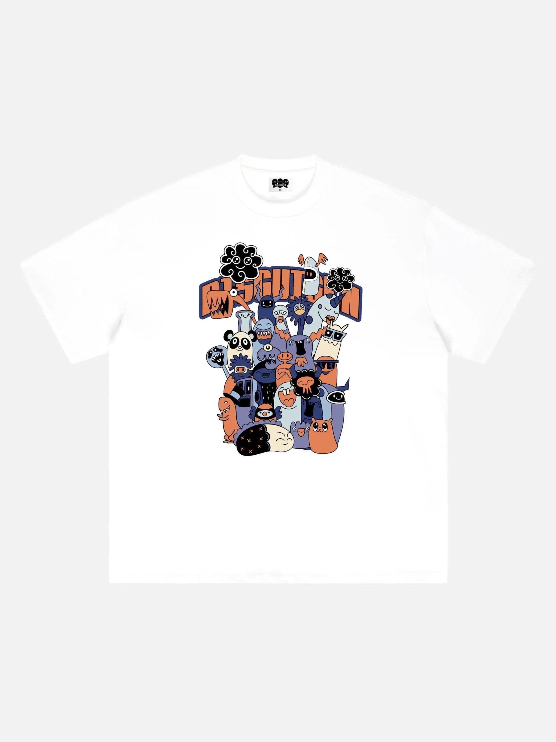 Disguisen Funny Cartoon Cotton T-Shirt